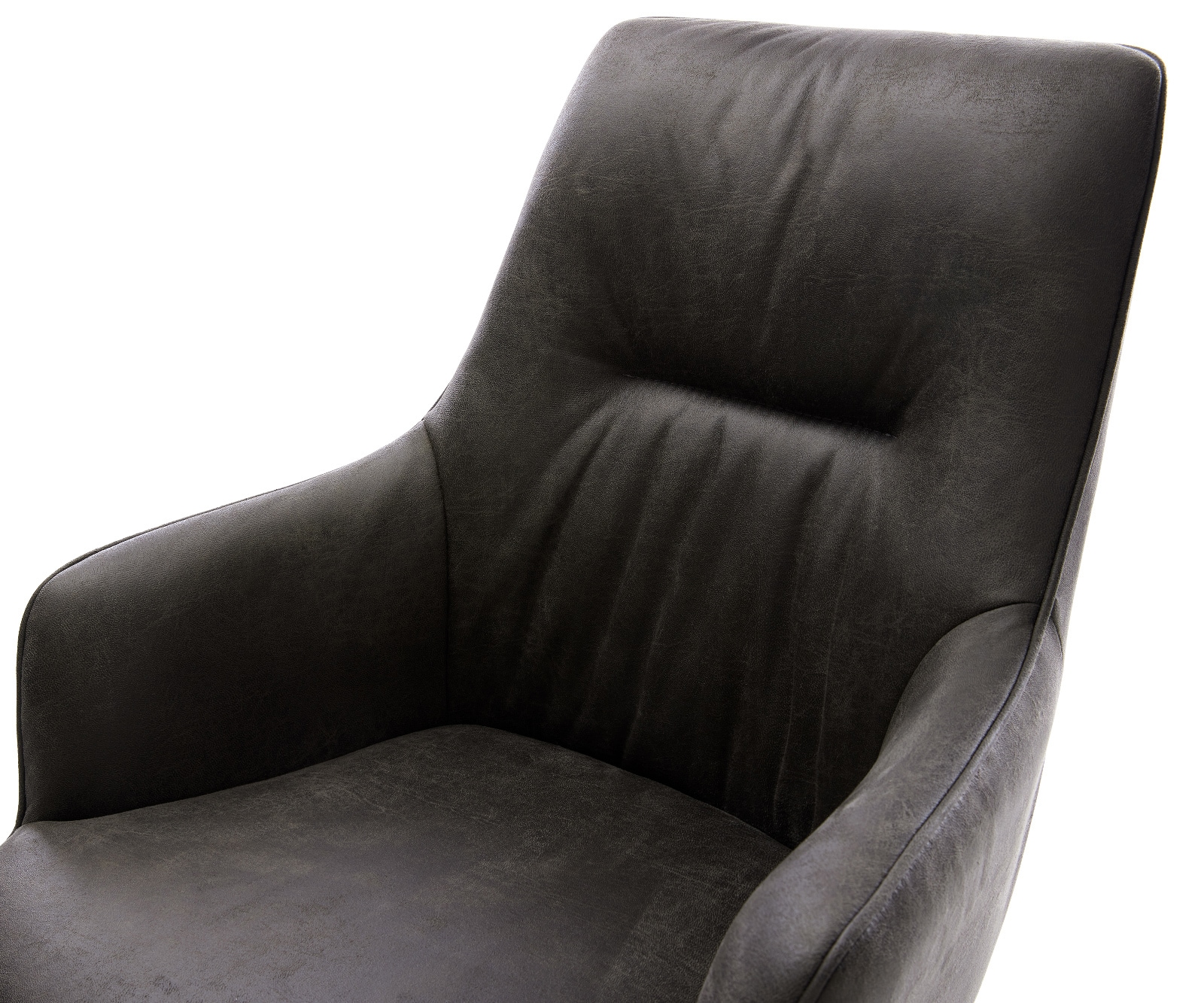 Freischwinger Zelia-Flex mit Armlehnen Mikrofaser Anthrazit Vintage Freischwinger flach Schwarz Taschenfederkern 4