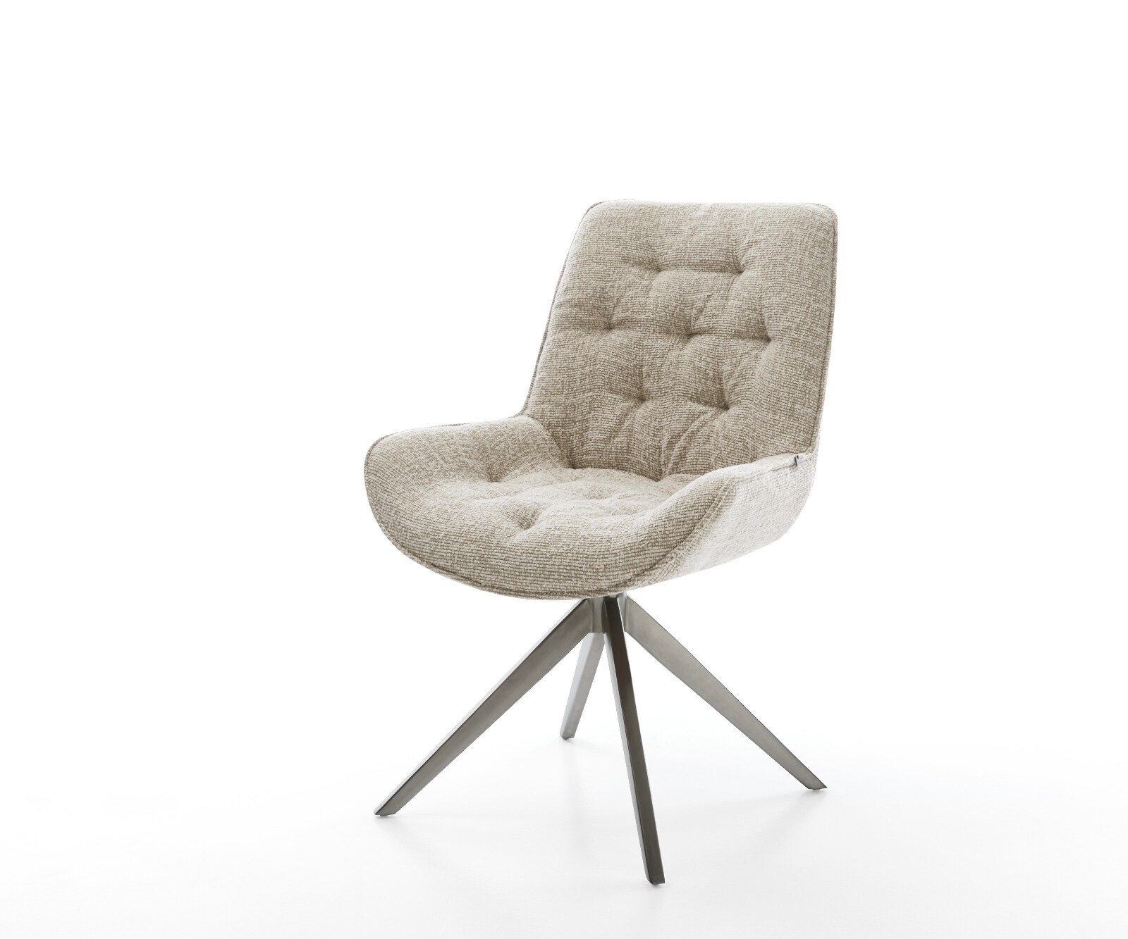 Drehstuhl Taimi-Flex Webstoff Soft Beige Kreuzgestell breit Graphit 360° drehbar Wippfunktion
