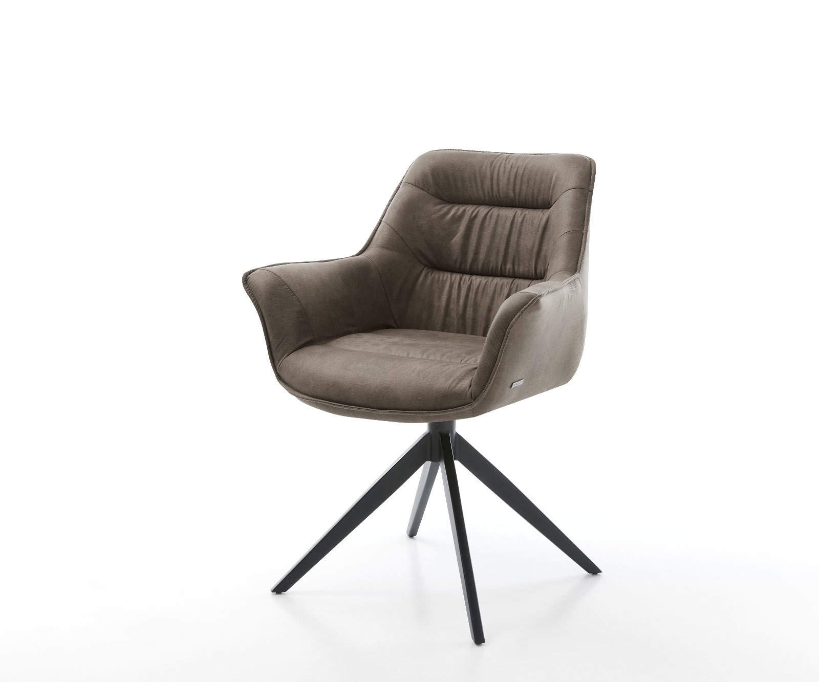 Drehstuhl Kaira-Flex Mikrofaser Taupe Vintage Kreuzgestell breit Schwarz 360° drehbar Wippfunktion Drehstuhl Kaira-Flex Mikrofaser Taupe Vintage Kreuzgestell breit Schwarz 360° drehbar Wippfunktion
