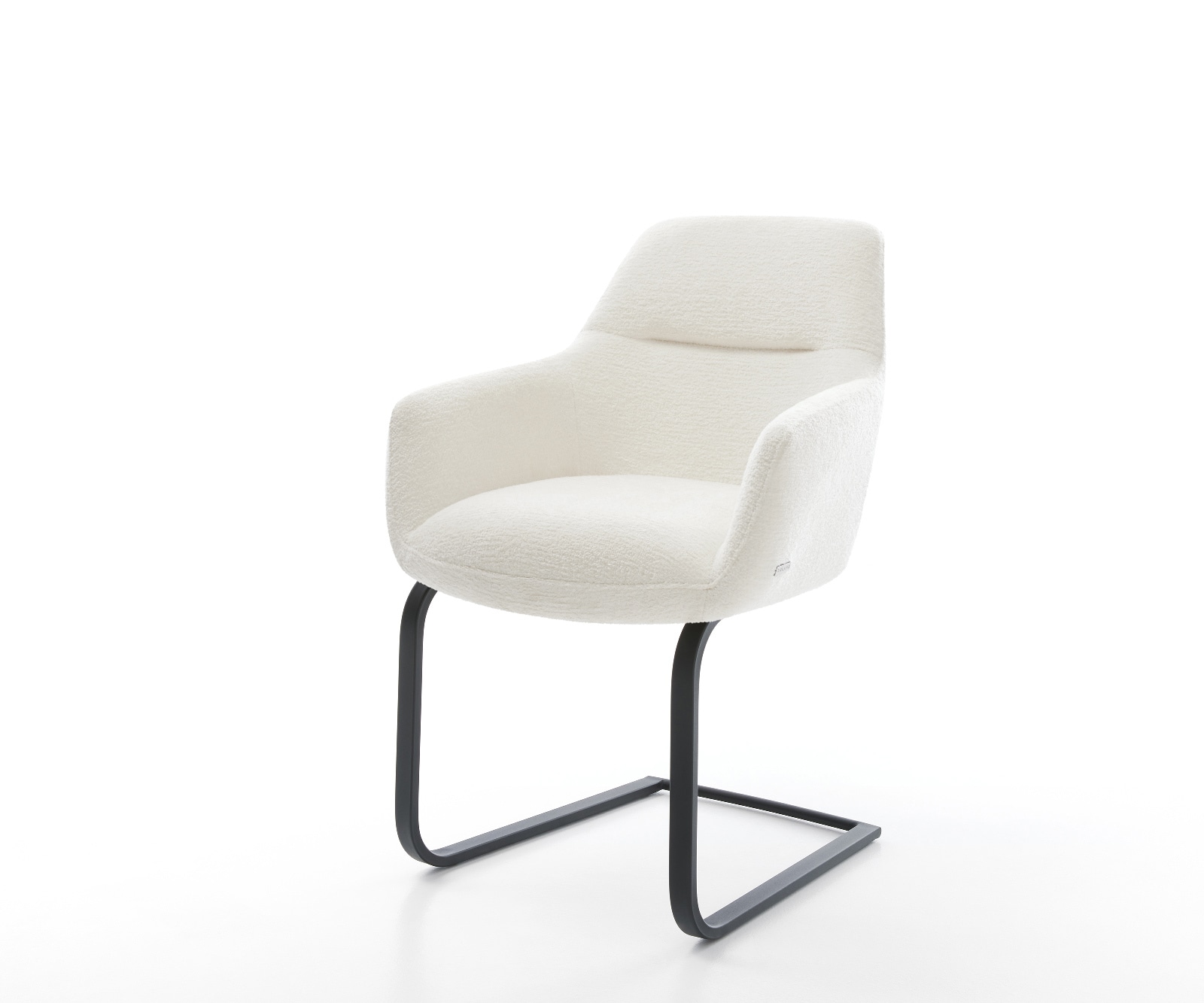Freischwinger Pejo-Flex Bouclé Soft Beige Freischwinger flach Schwarz Taschenfederkern
