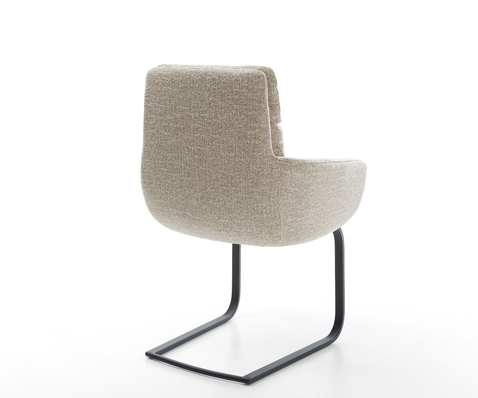 Freischwinger Abelia-Flex mit Armlehnen Webstoff Soft Beige Freischwinger flach Schwarz 5