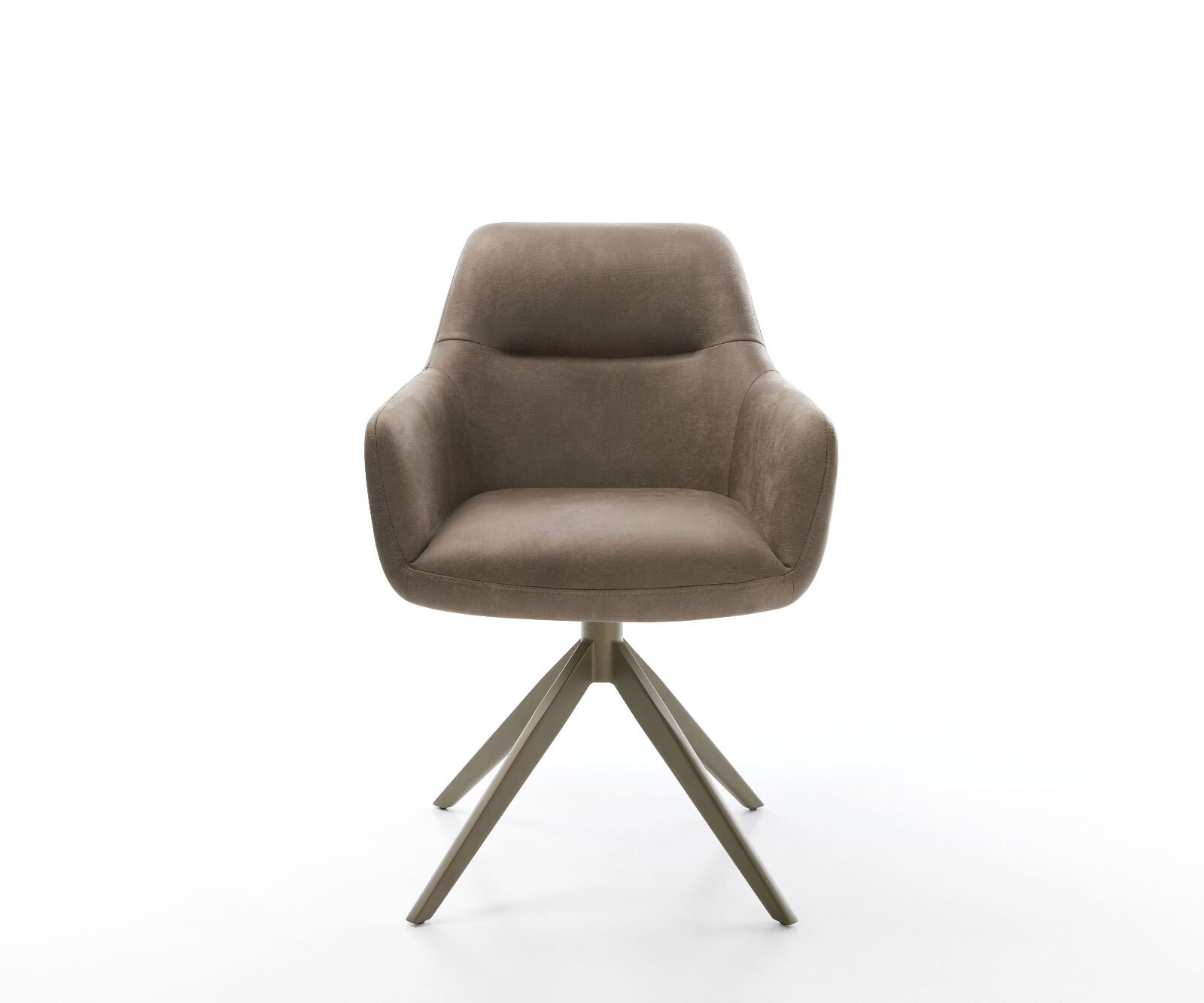 Drehstuhl Pejo-Flex Mikrofaser Taupe Vintage Kreuzgestell breit Effektfinish Titan 360° drehbar Wippfunktion Taschenfederkern 1