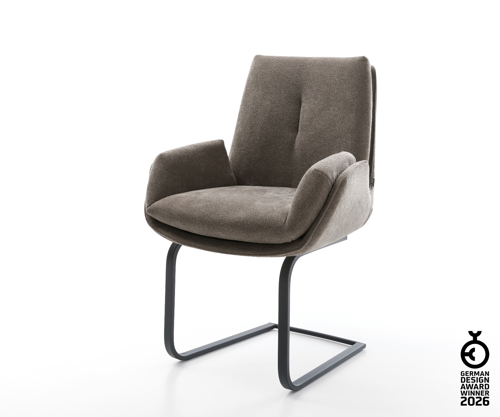 Freischwinger Clea-Flex Strukturstoff Soft Taupe Freischwinger flach Schwarz