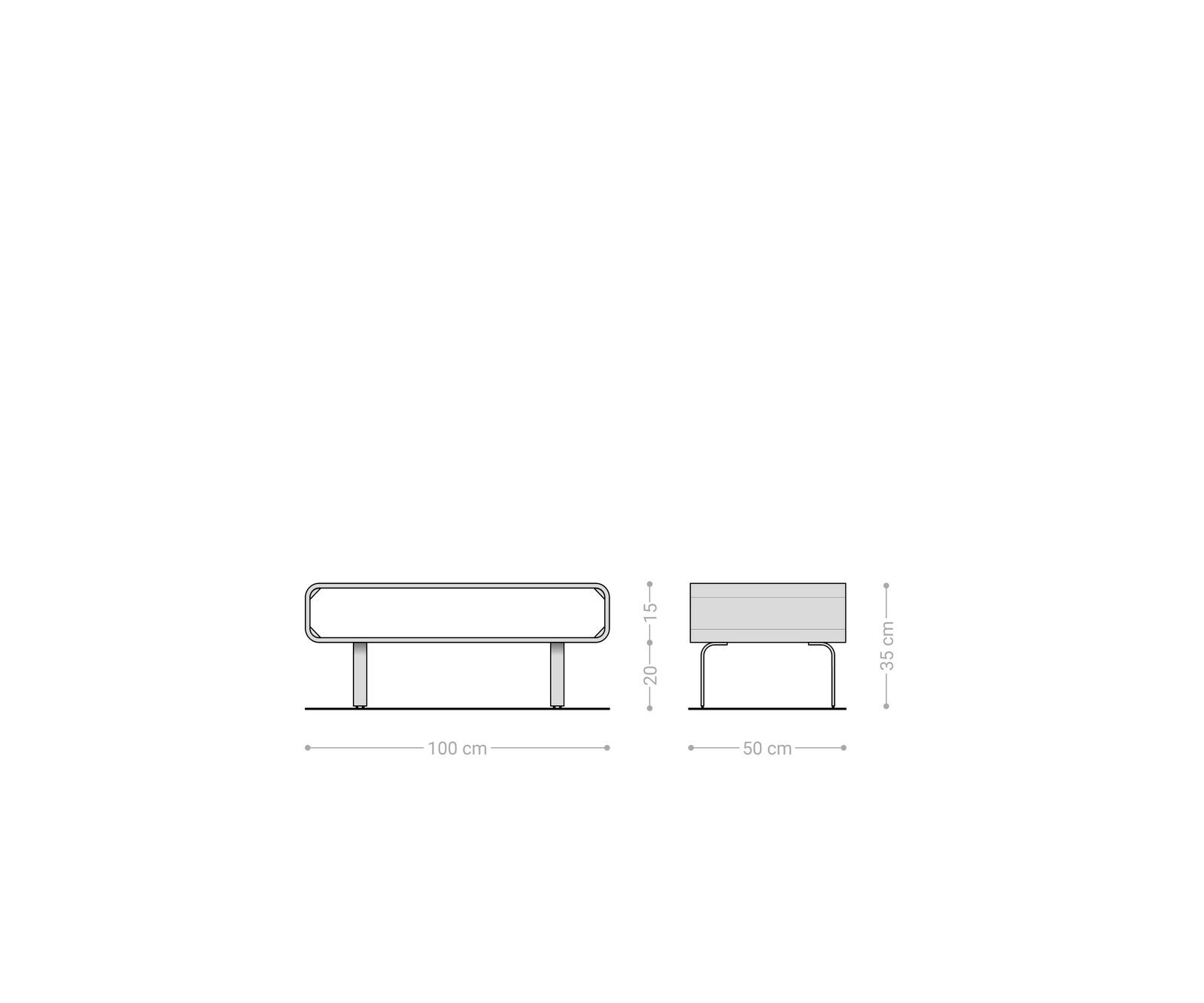 Couchtisch Anaya 100x50 cm Akazie Natur 1 Fach L-Fuß Edelstahl 5
