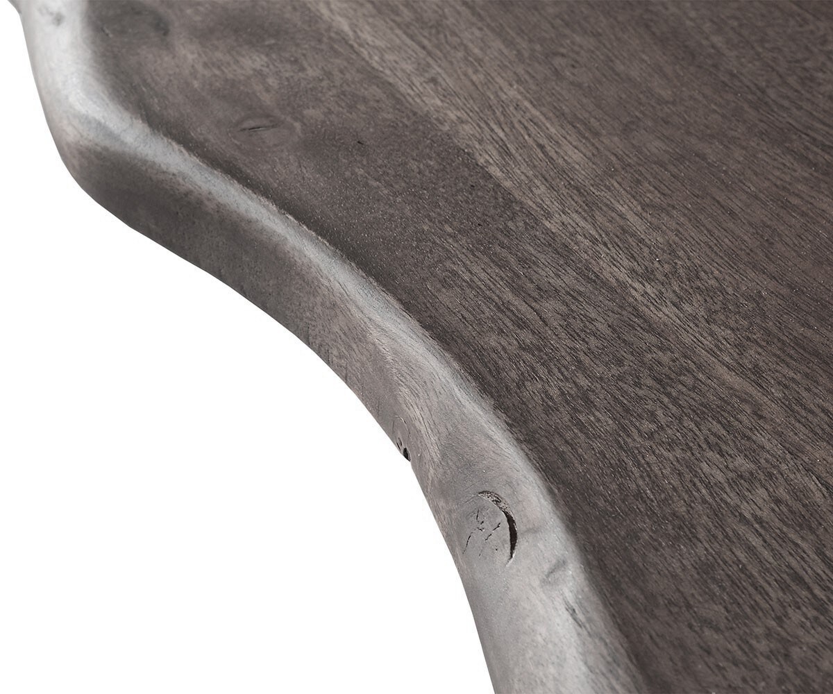 Esstisch Edge 200x100 XL Akazie Platin Spider Flachstahl Schwarz Live-Edge 4
