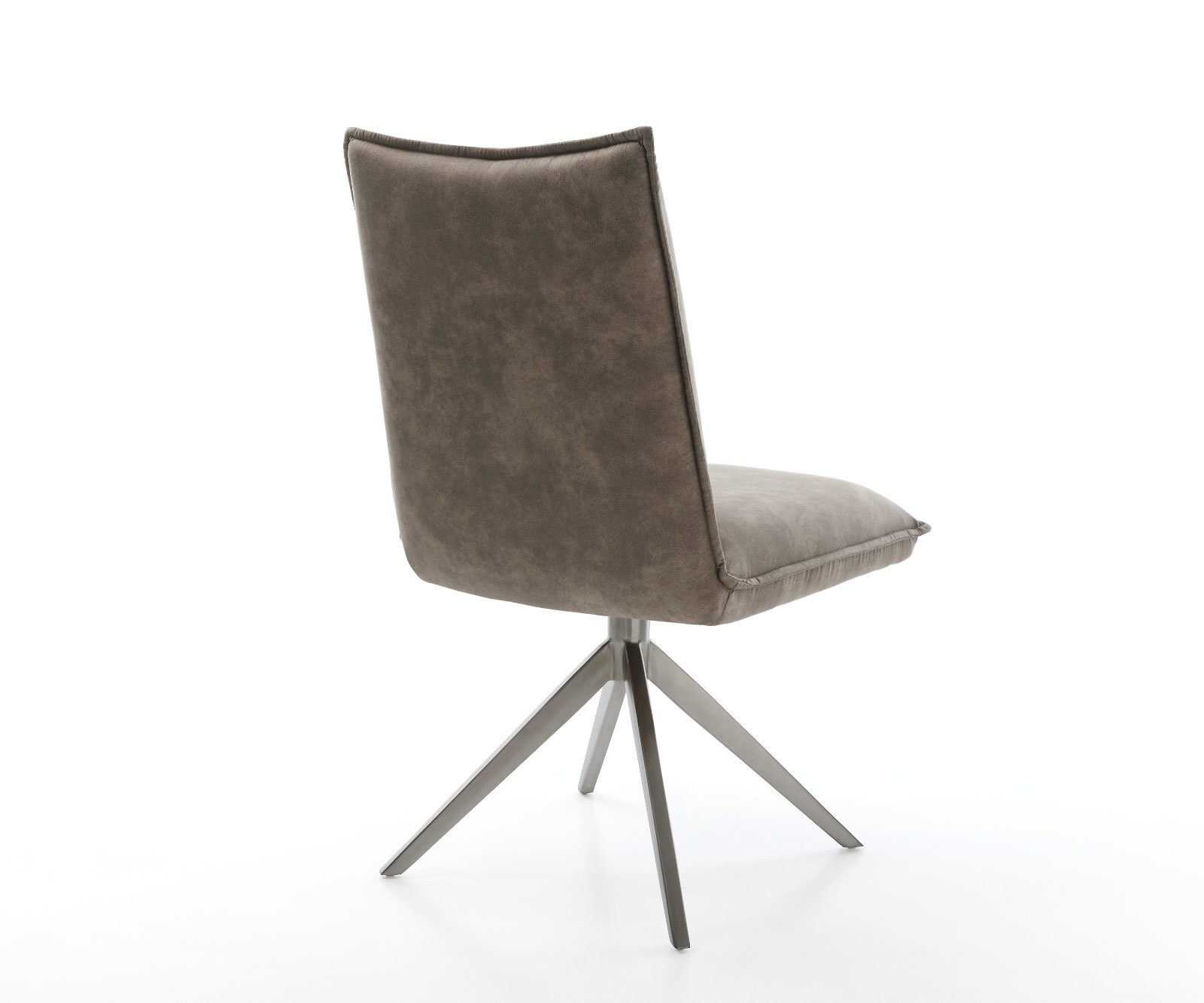 Drehstuhl Lelio-Flex Mikrofaser Taupe Vintage Kreuzgestell breit Graphit 360° drehbar Wippfunktion Taschenfederkern 4
