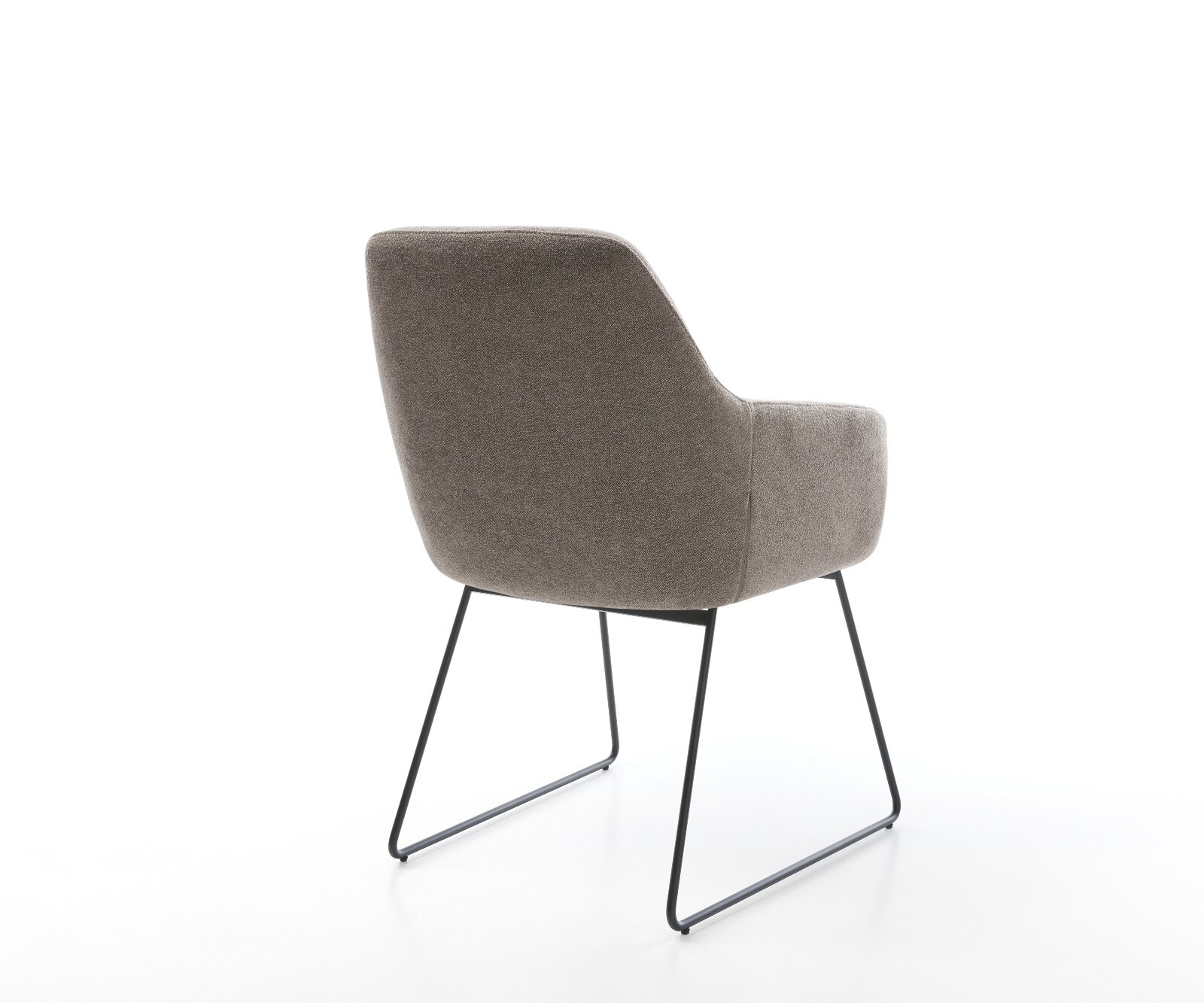 Esszimmerstuhl Pejo-Flex Strukturstoff Soft Taupe Kufengestell Schwarz Taschenfederkern 4