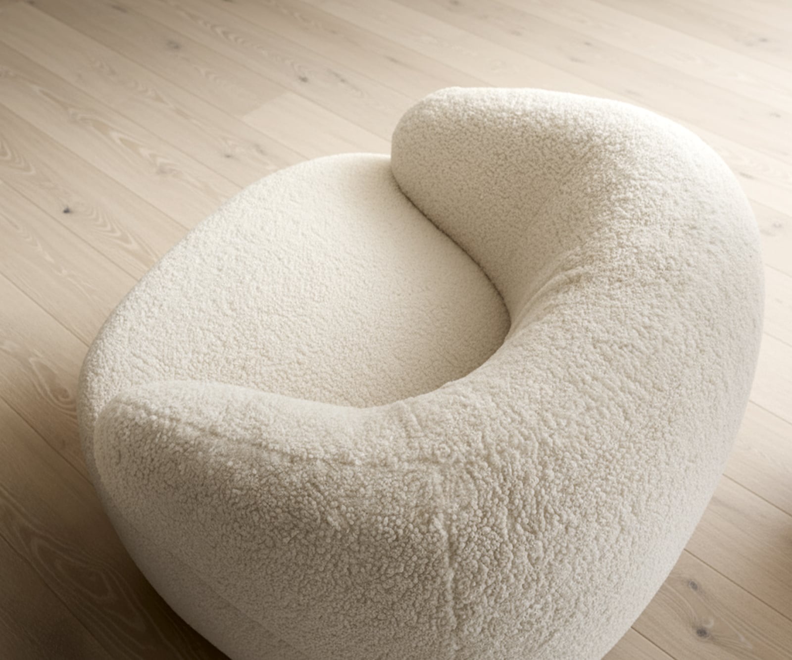 Loungesessel Nova 88x88 cm Teddystoff Beige 3 Loungesessel Nova 88x88 cm Teddystoff Beige 3