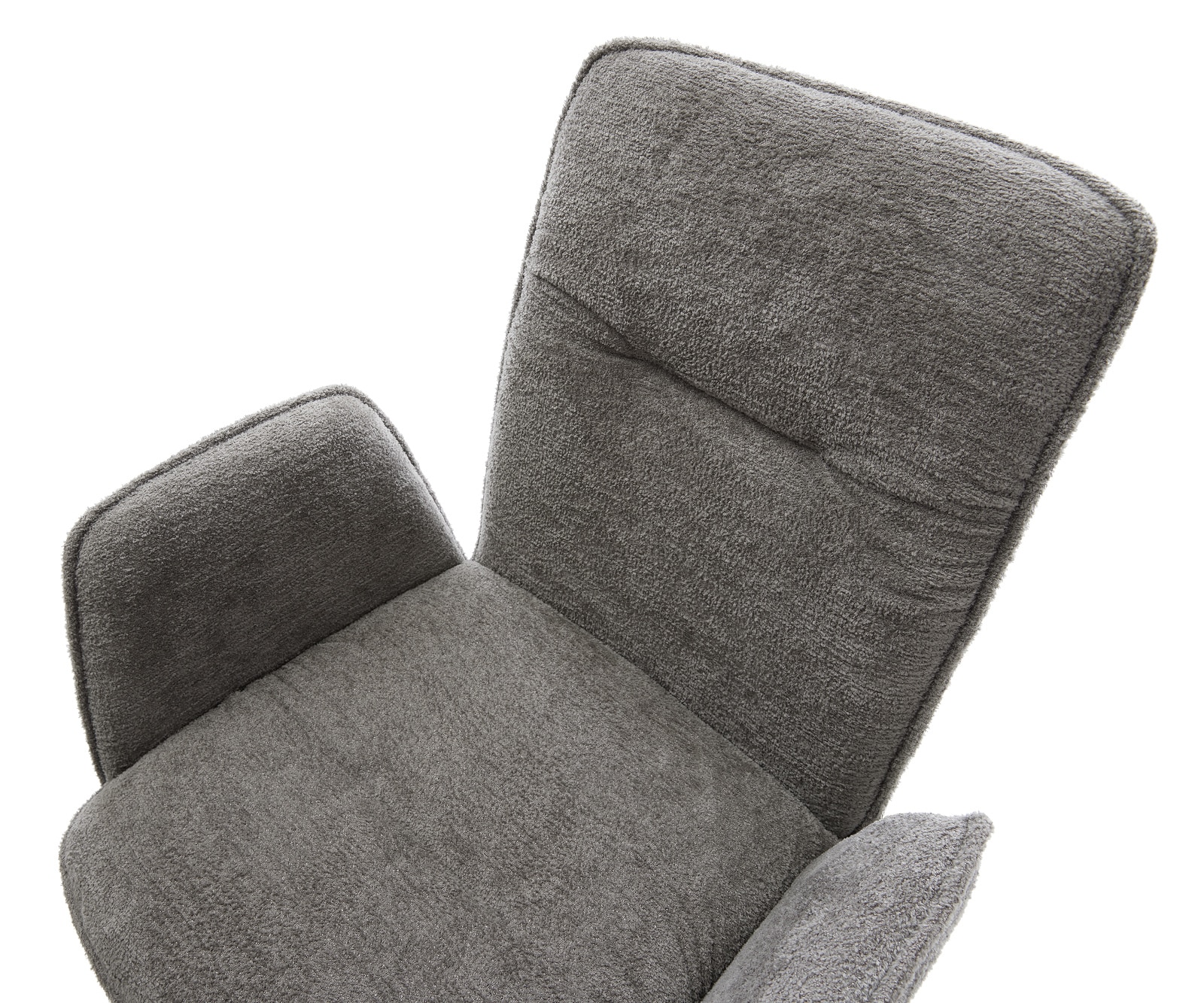 Drehstuhl Vinja-Flex Bouclé Soft Schlamm Kreuzgestell breit Edelstahl 360° drehbar Wippfunktion 4