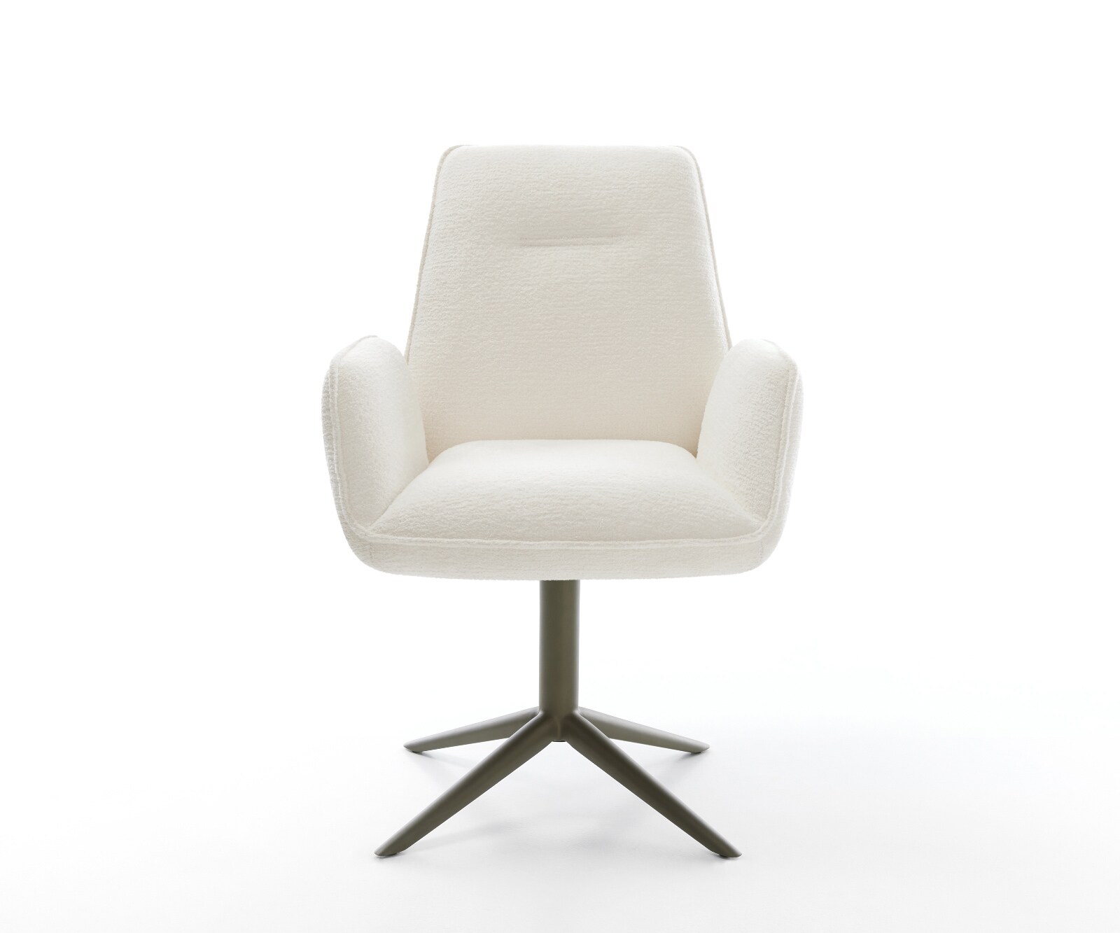 Drehstuhl Zoa-Flex Bouclé Soft Beige Fußkreuz Effektfinish Titan 360° drehbar Wippfunktion Taschenfederkern 2