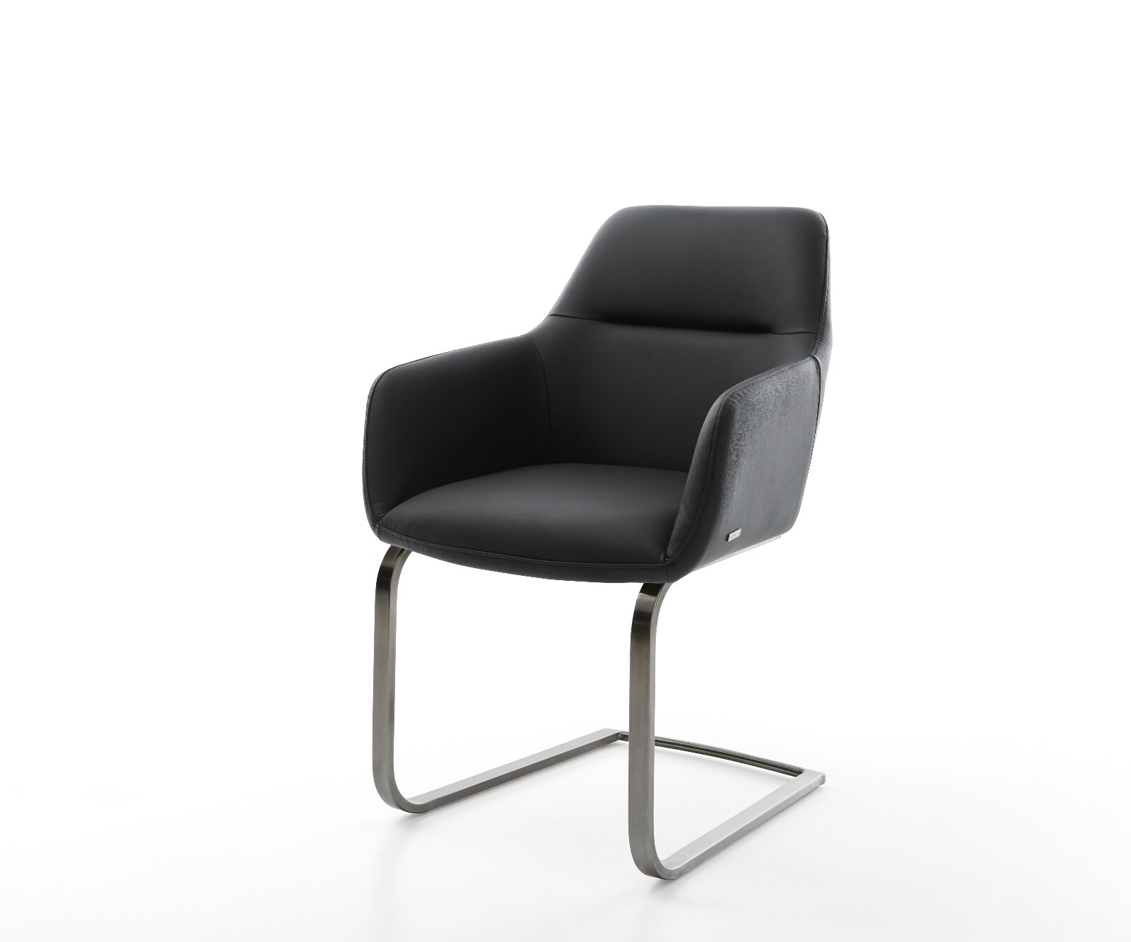 Freischwinger Pejo-Flex Echt-Leder Schwarz Freischwinger flach Graphit Taschenfederkern