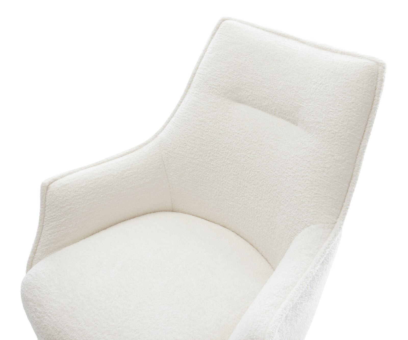 Esszimmerstuhl Alja-Flex mit Armlehnen Bouclé Soft Beige Kufengestell Schwarz Taschenfederkern 4