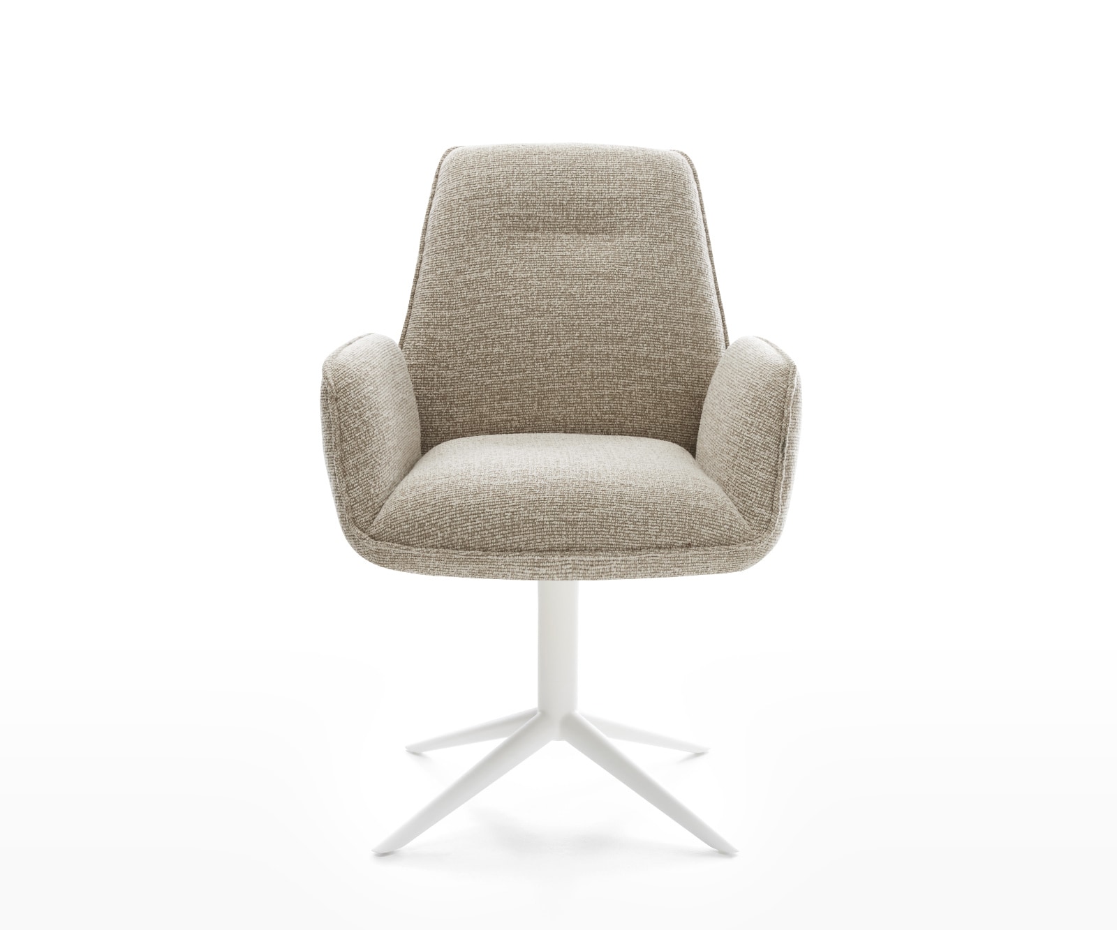 Drehstuhl Zoa-Flex Webstoff Soft Beige Fußkreuz Weiß 360° drehbar Wippfunktion Taschenfederkern 1