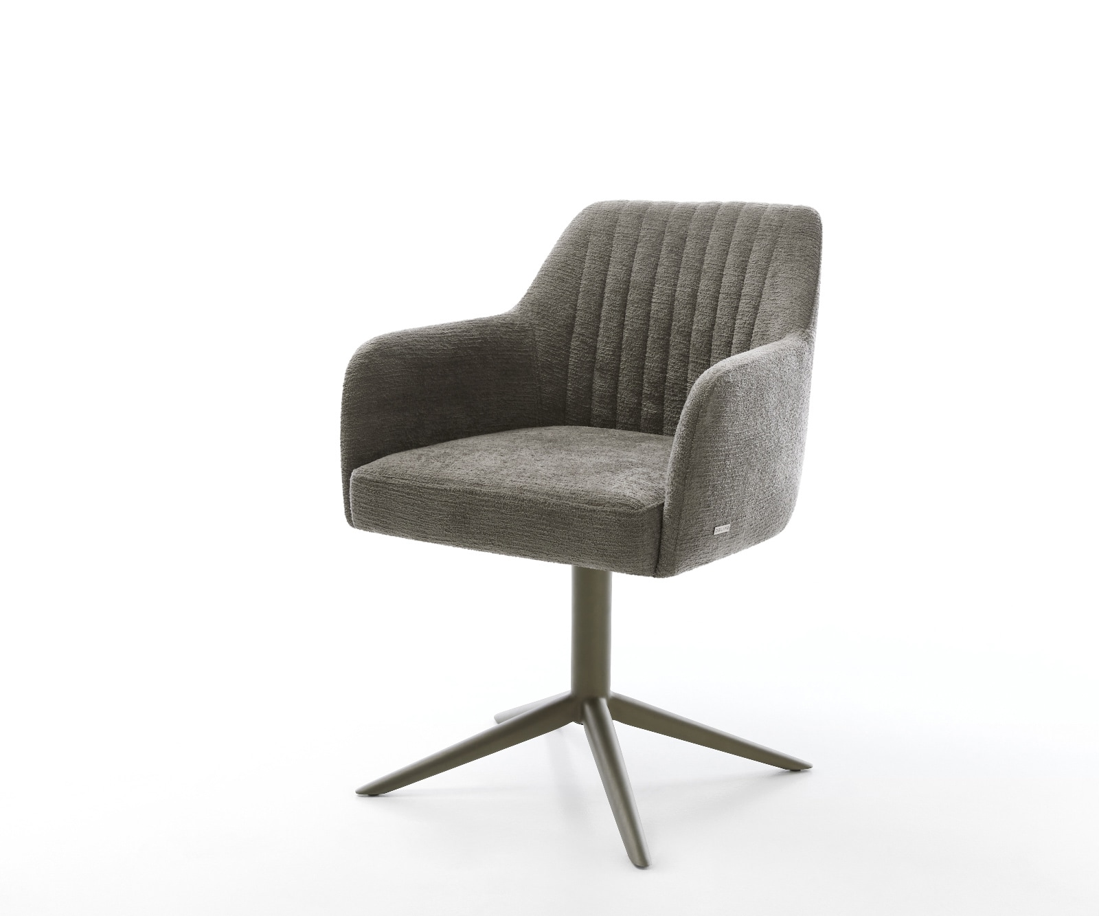 Drehstuhl Greg-Flex Bouclé Soft Schlamm Fußkreuz Effektfinish Titan 360° drehbar Wippfunktion Taschenfederkern