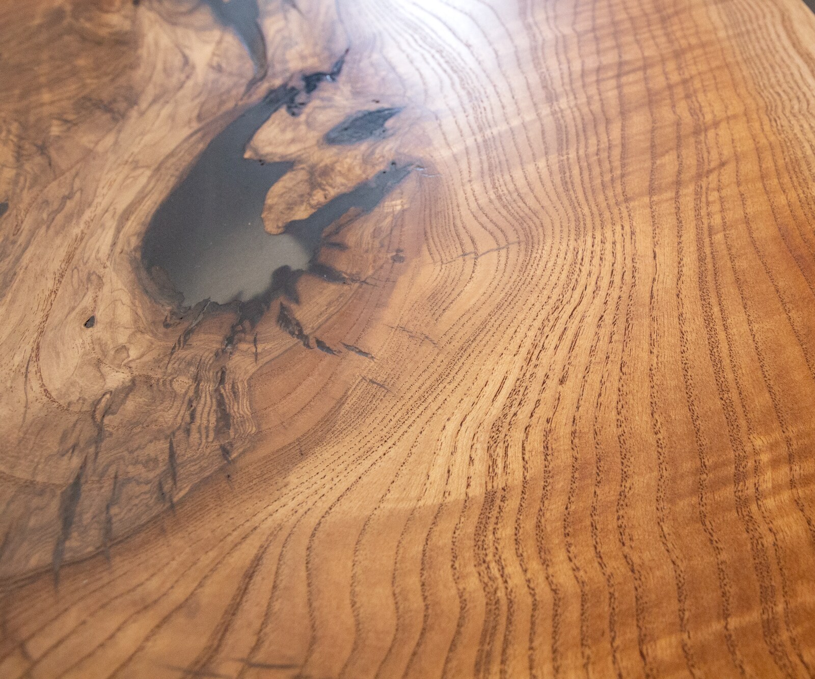 Tischplatte Esche Natur 200 cm Epoxid milchig Transparent Unikat Nr. 32343 2