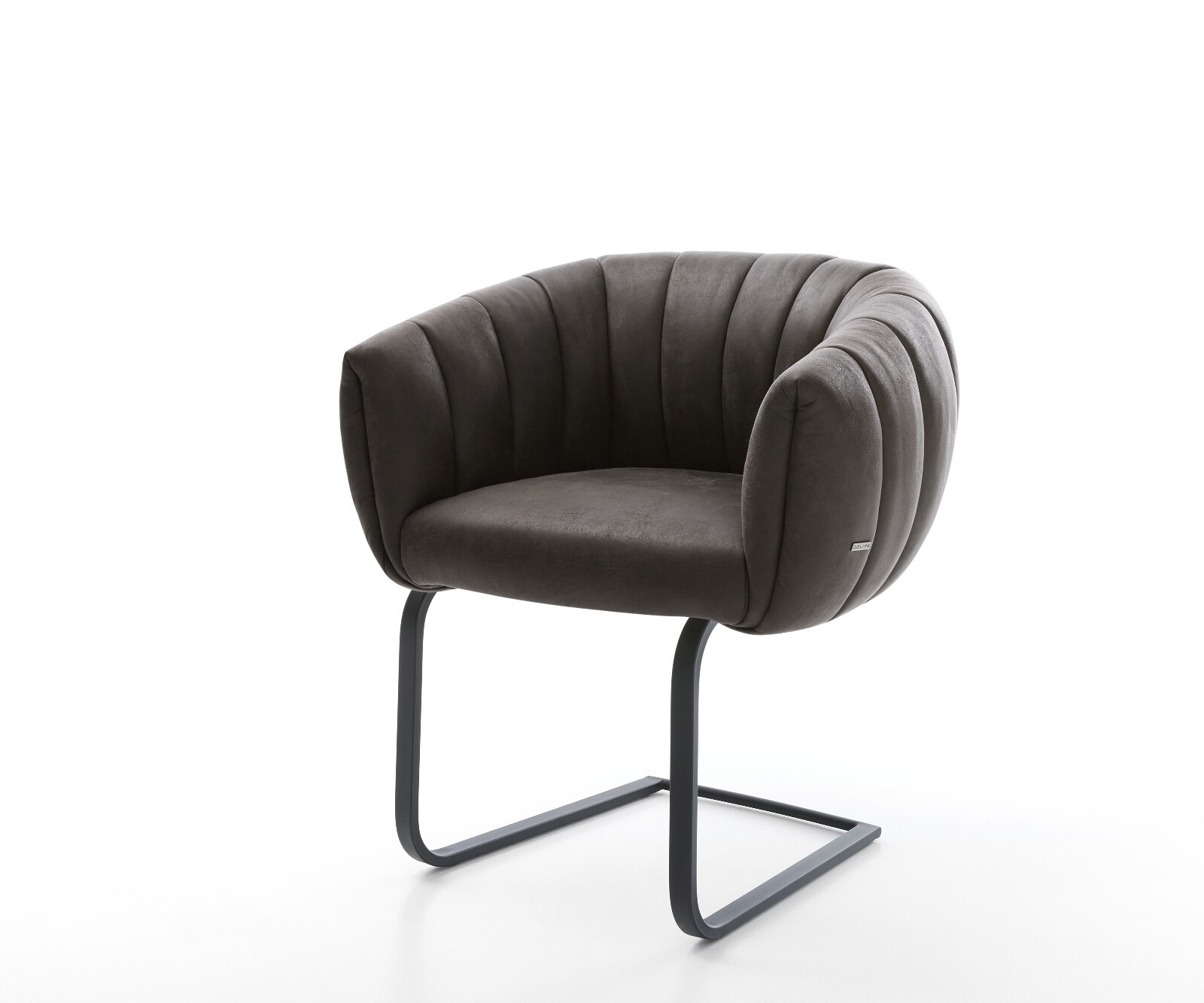 Freischwinger Jada-Flex Mikrofaser Anthrazit Vintage Freischwinger flach Schwarz Taschenfederkern