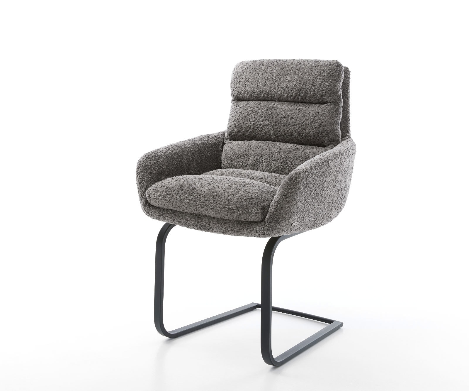 Freischwinger Abelia-Flex mit Armlehnen Bouclé Grau Freischwinger flach Sch günstig online kaufen