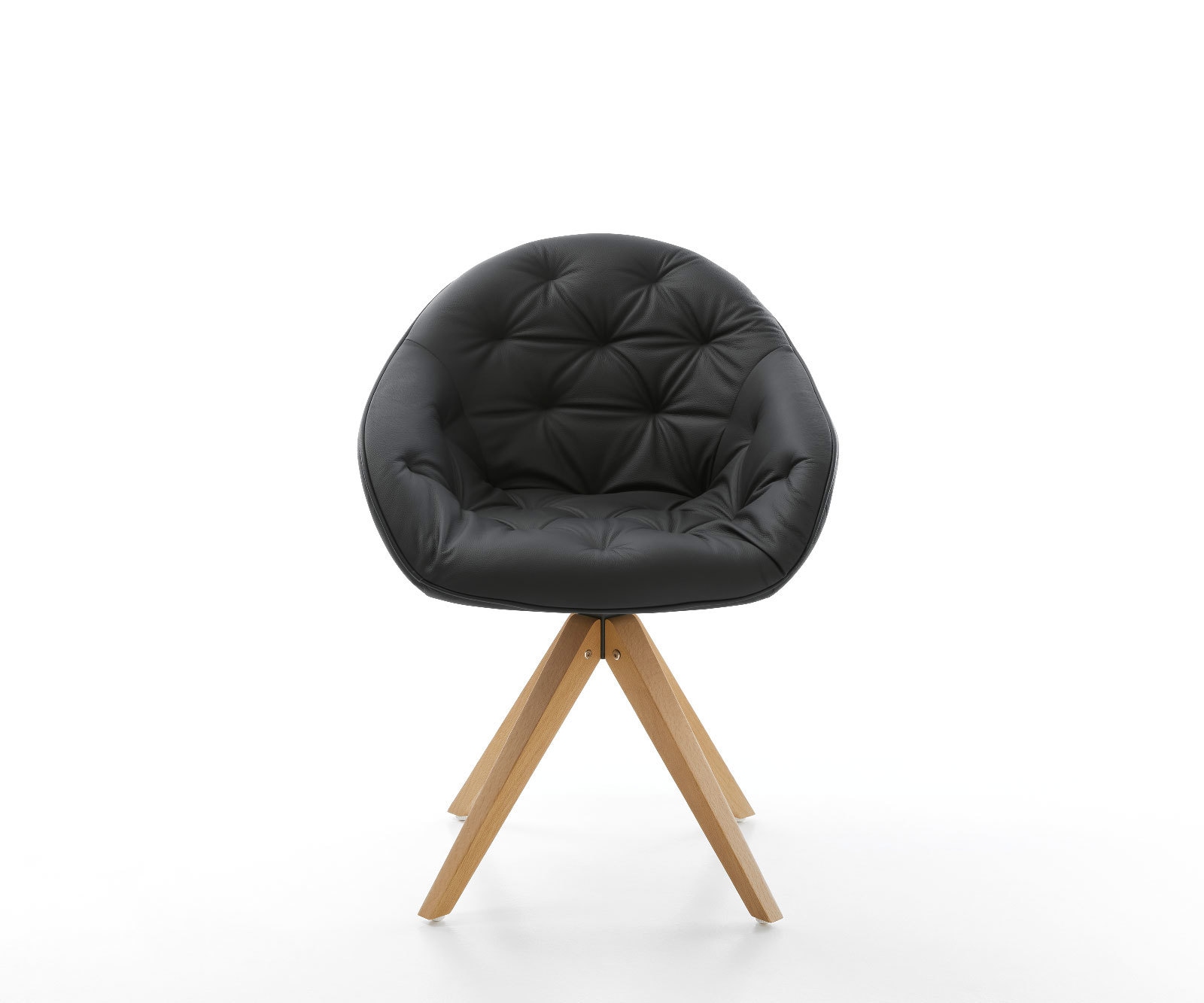 Esszimmerstuhl Gaio-Flex Echt-Leder Schwarz Holzgestell kantig Natur 1 Esszimmerstuhl Gaio-Flex Echt-Leder Schwarz Holzgestell kantig Natur 1