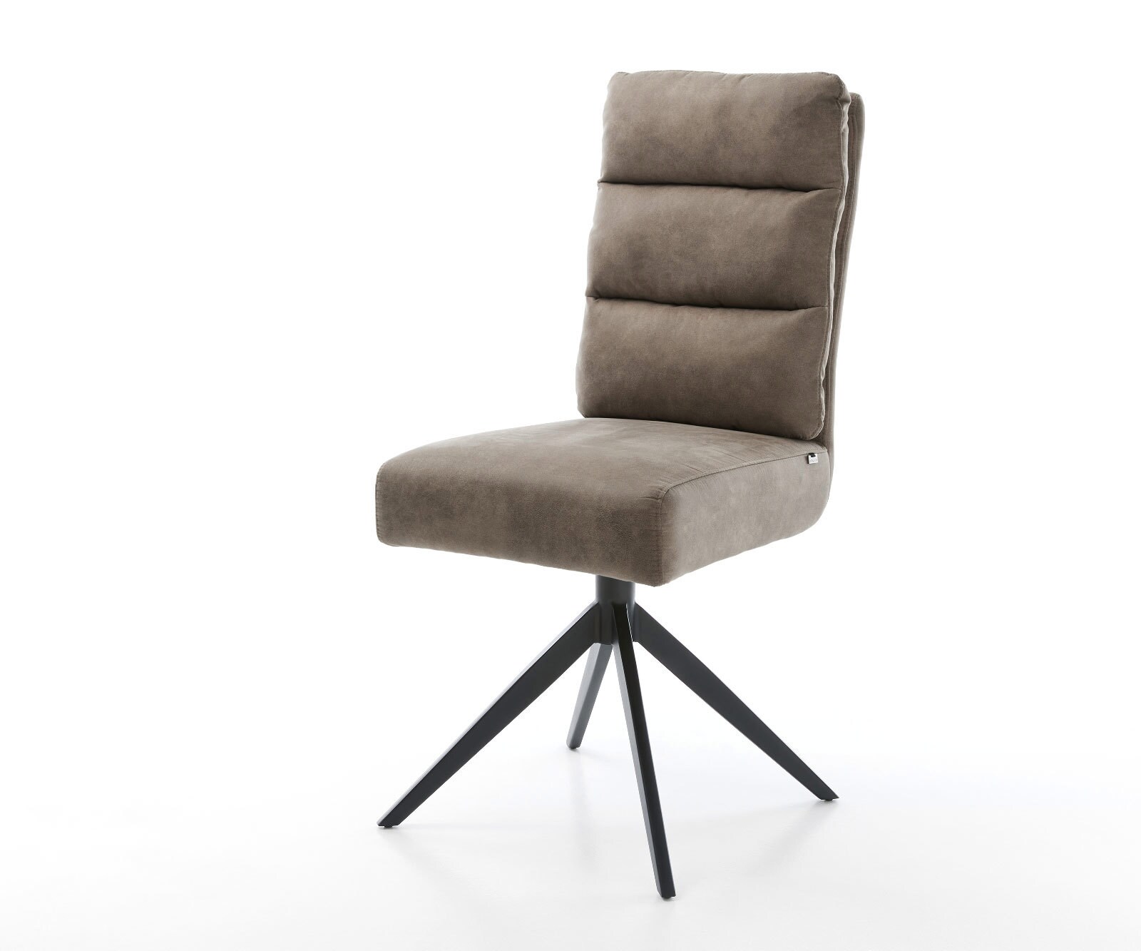 Drehstuhl Pela-Flex Mikrofaser Taupe Vintage Kreuzgestell breit Schwarz 360 günstig online kaufen