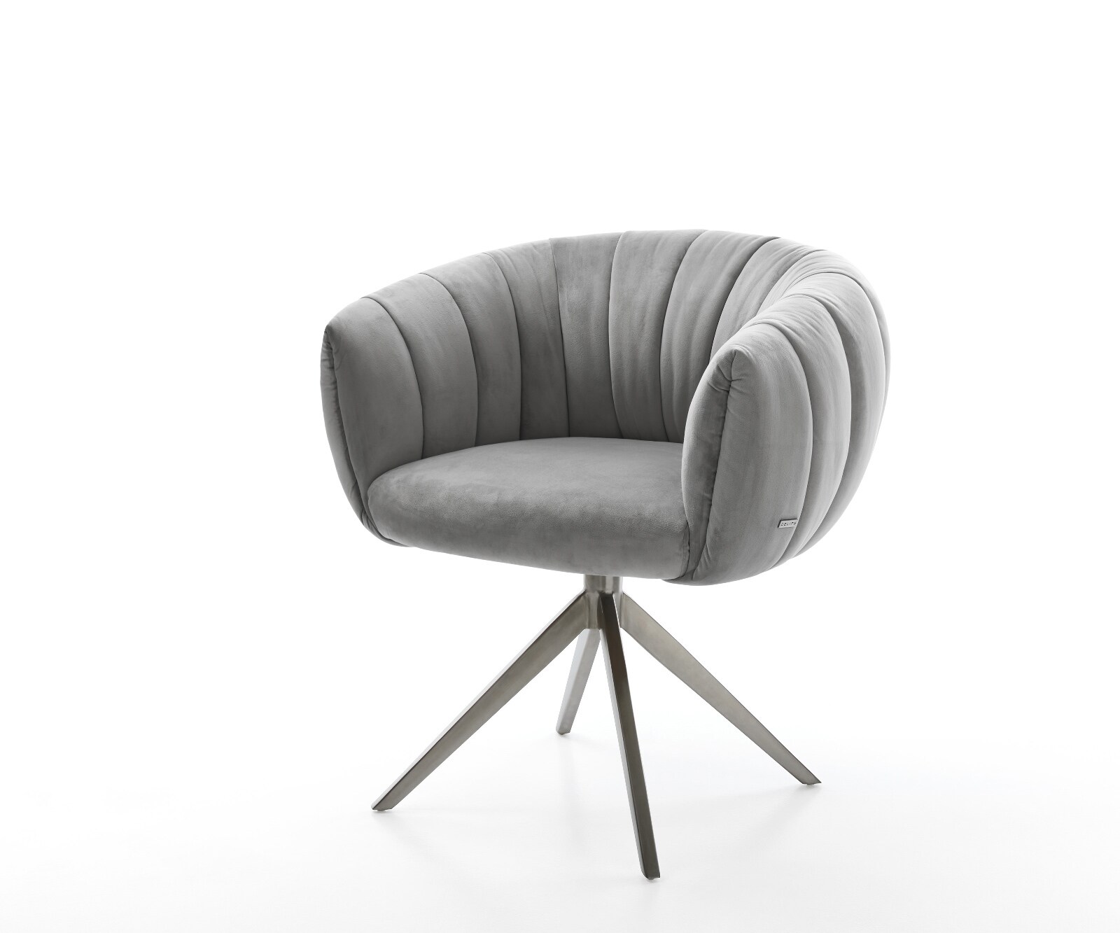 Drehstuhl Jada-Flex Samt Grau Kreuzgestell breit Graphit 360° drehbar Wippfunktion Taschenfederkern 1