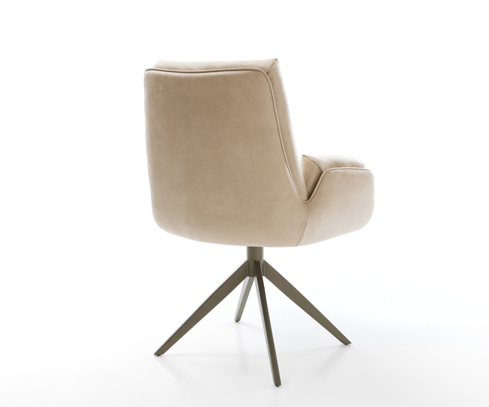 Drehstuhl Clea-Flex Mikrofaser Beige Vintage Kreuzgestell breit Effektfinish Titan 360° drehbar Wippfunktion 5