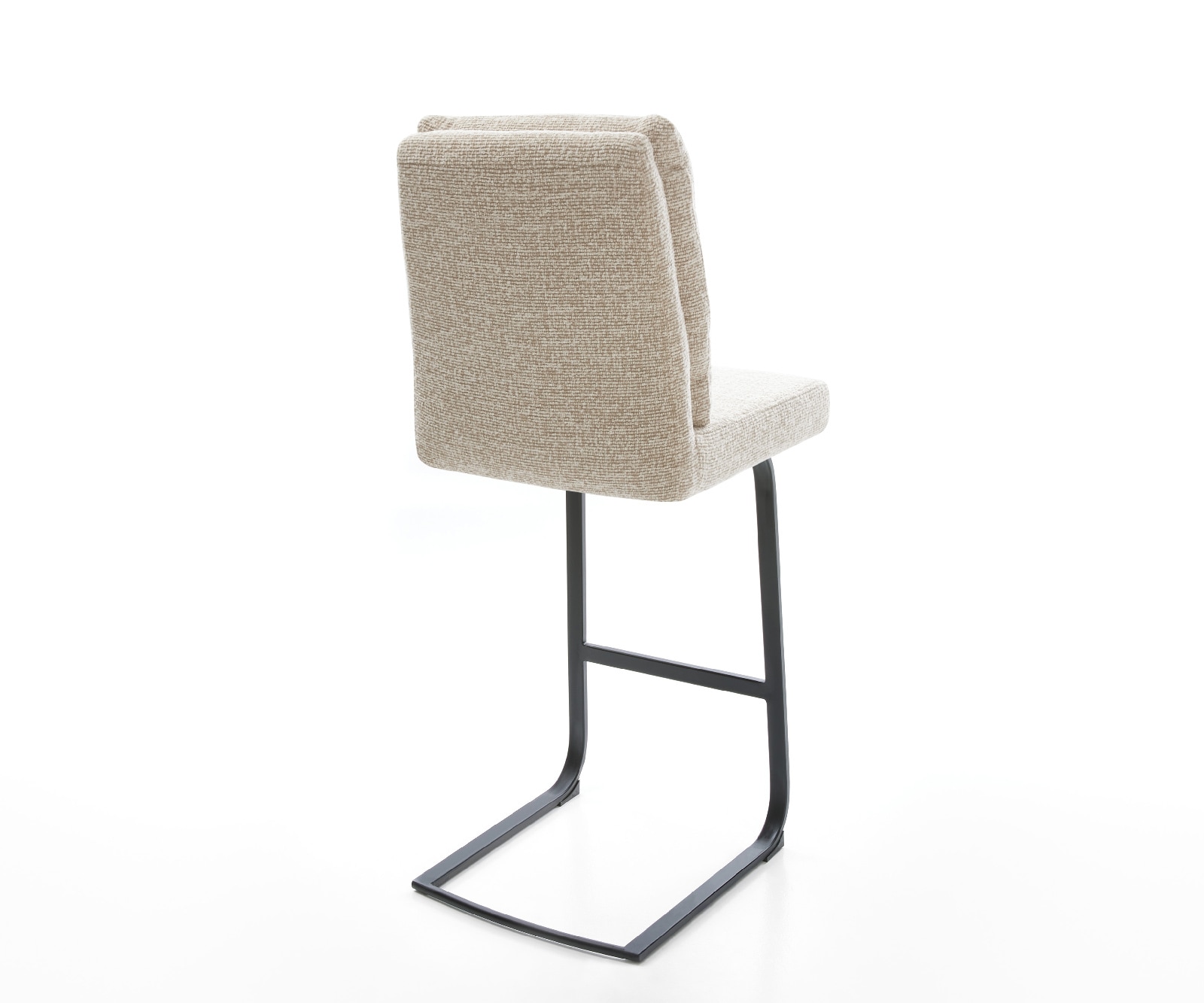 Barstuhl Pela-Flex Webstoff Soft Beige Freischwinger Flach Metall Schwarz 4