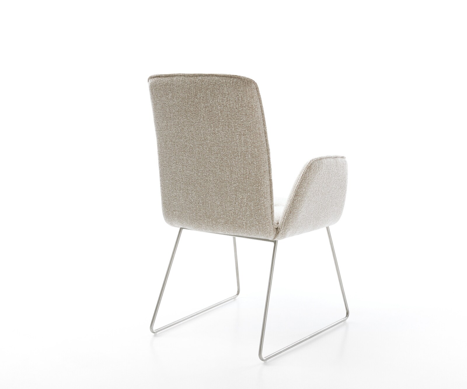 Esszimmerstuhl Vinja-Flex Webstoff Soft Beige Kufengestell Edelstahl 4