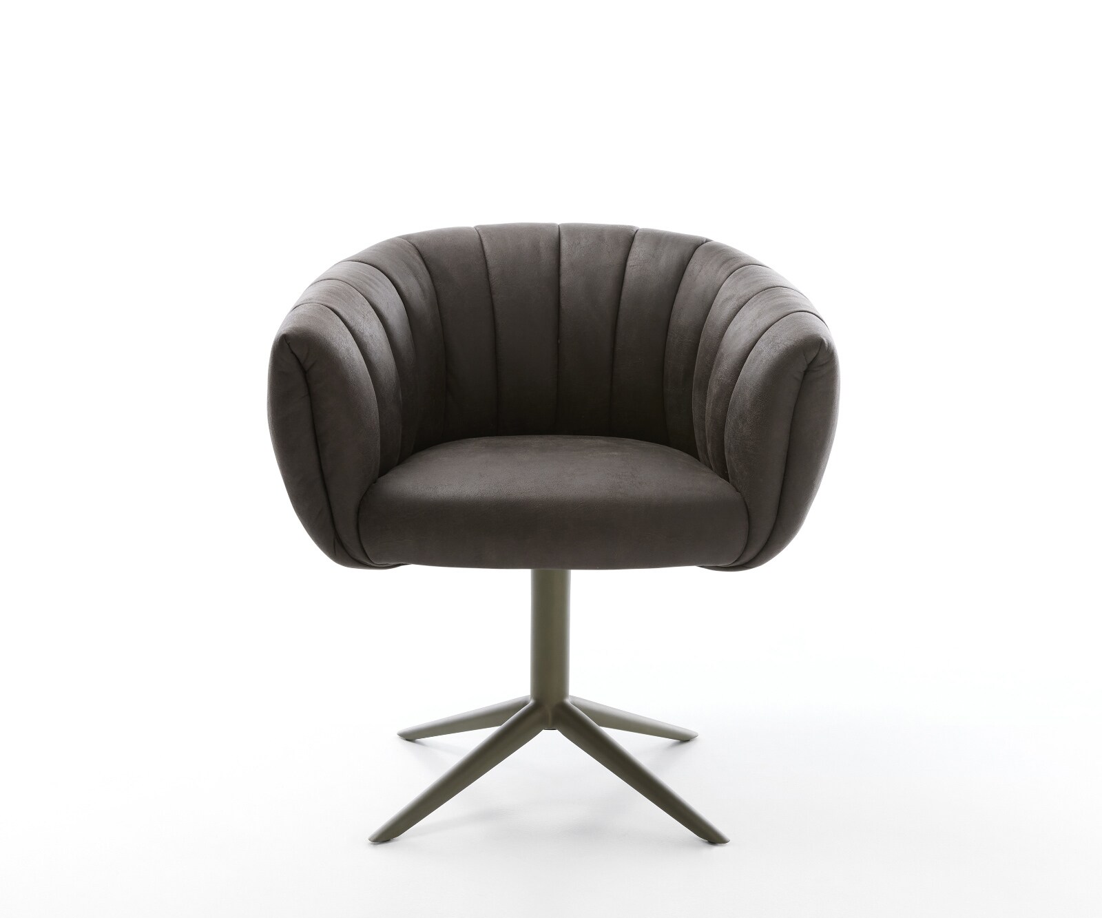 Drehstuhl Jada-Flex Mikrofaser Anthrazit Vintage Fußkreuz Effektfinish Titan 360° drehbar Wippfunktion Taschenfederkern 1