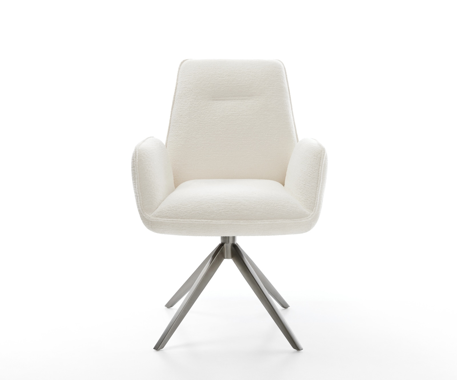 Drehstuhl Zoa-Flex Bouclé Soft Beige Kreuzgestell breit Graphit 360° drehbar Wippfunktion Taschenfederkern 2