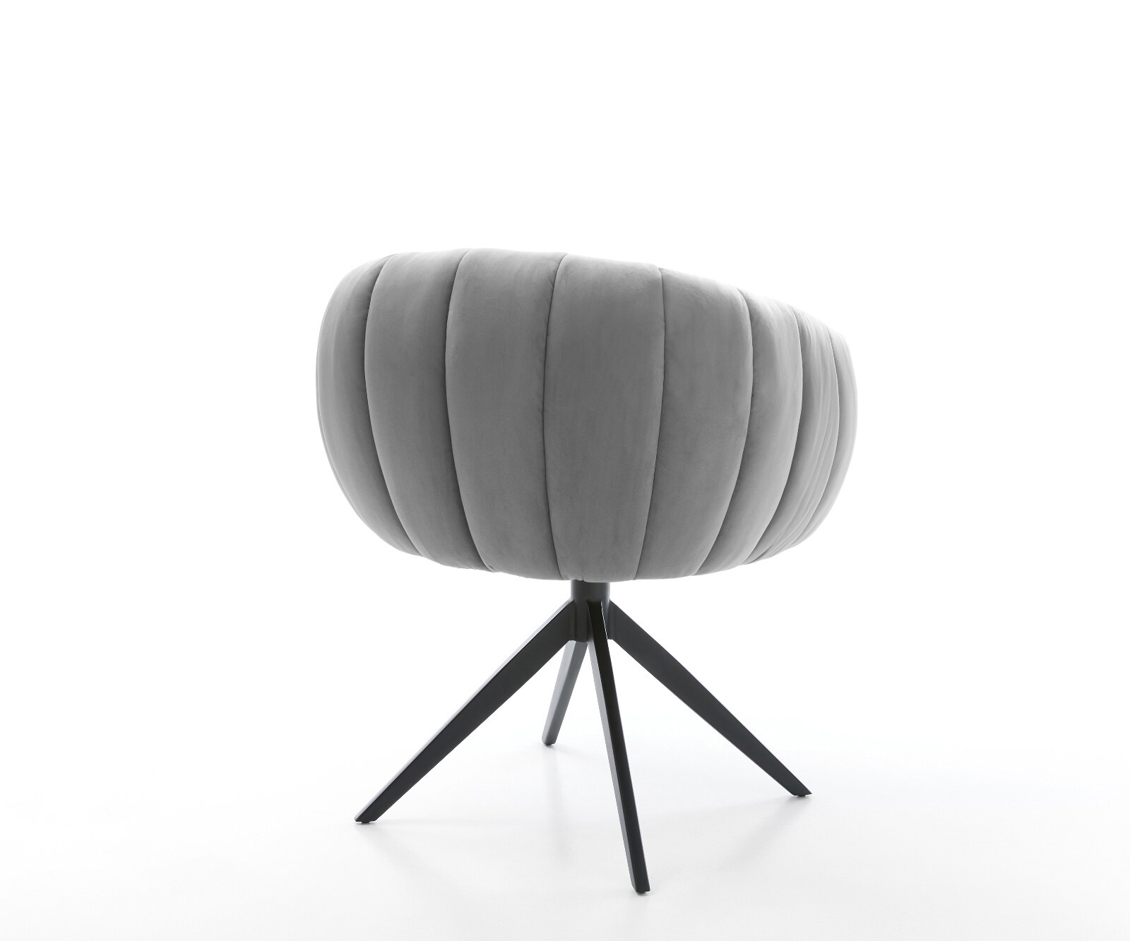 Drehstuhl Jada-Flex Samt Grau Kreuzgestell breit Schwarz 360° drehbar Wippfunktion Taschenfederkern 5