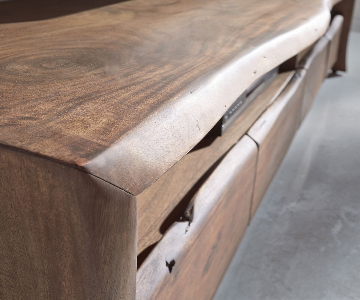 Lowboard Live-Edge 230 cm Akazie massiv Braun 4 Schübe 2 Lowboard Live-Edge 230 cm Akazie massiv Braun 4 Schübe 2