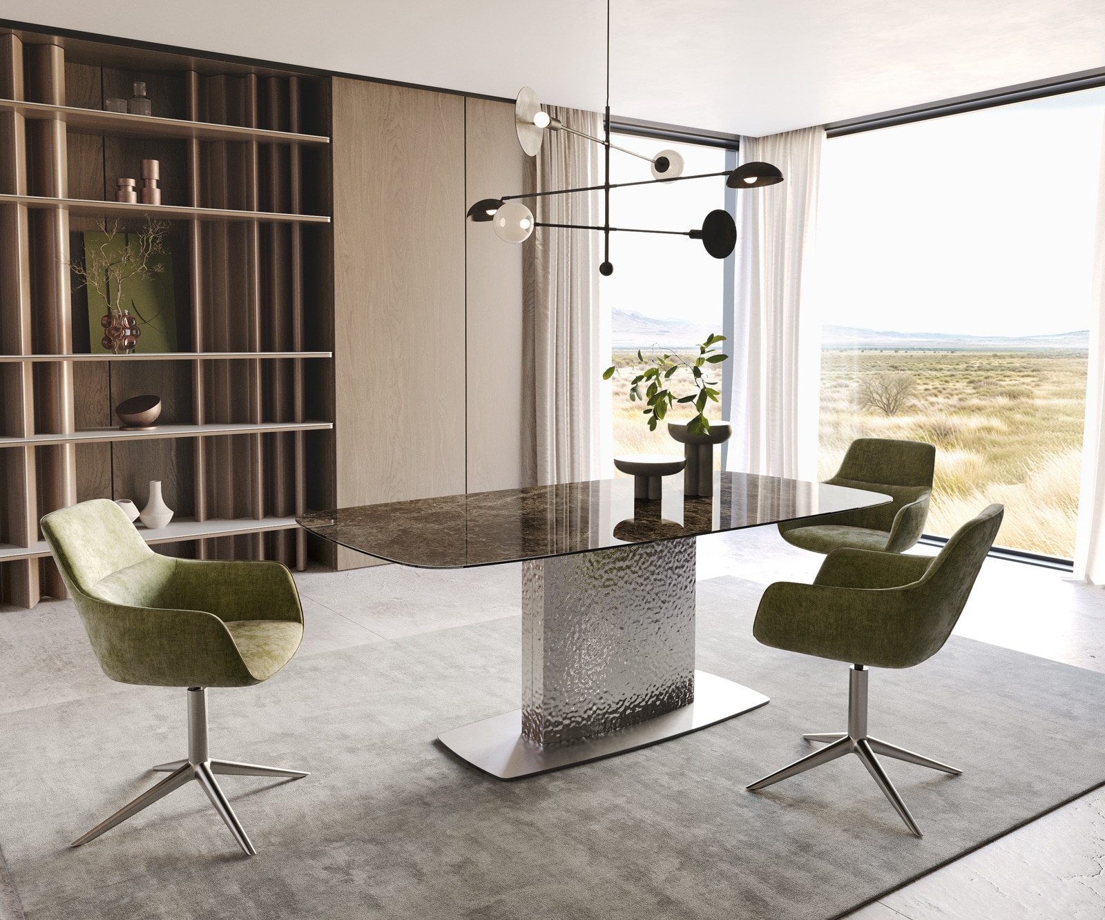 Tischgestell Wave Edelstahl gebürstet für Tischplatten ab 200 cm 2 Tischgestell Wave Edelstahl gebürstet für Tischplatten ab 200 cm 2