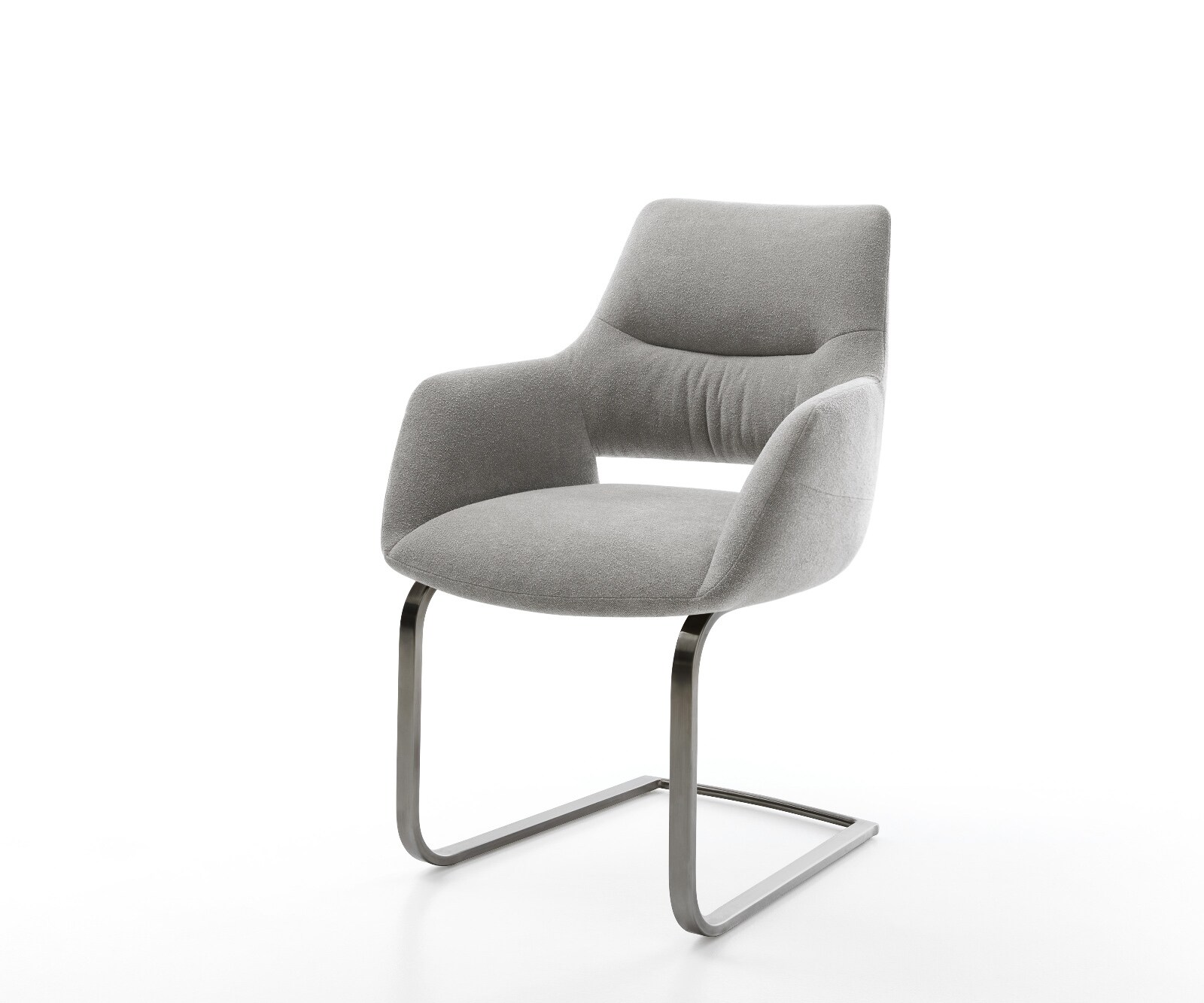 Freischwinger Yago-Flex mit Armlehnen Strukturstoff Soft Grau Freischwinger günstig online kaufen