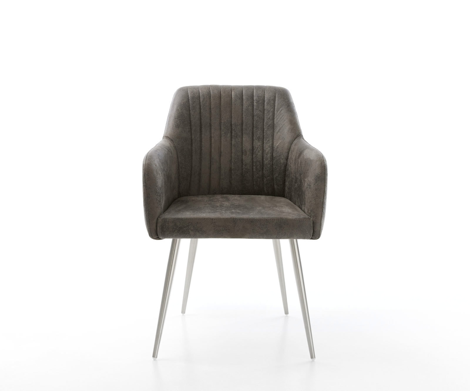 Esszimmerstuhl Greg-Flex Mikrofaser Grau Antik 4-Fuß konisch Edelstahl Taschenfederkern 1 Esszimmerstuhl Greg-Flex Mikrofaser Grau Antik 4-Fuß konisch Edelstahl Taschenfederkern 1