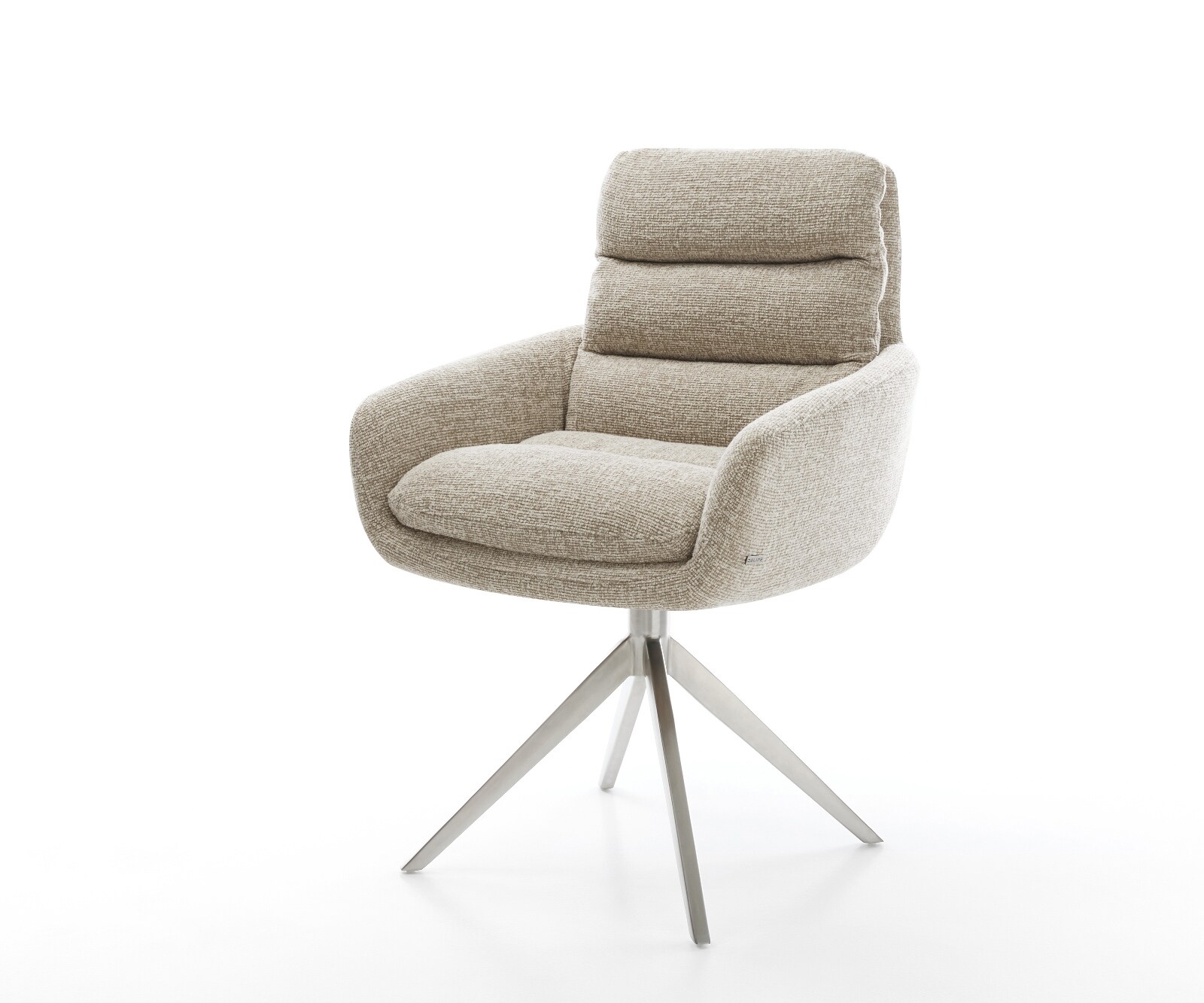 Drehstuhl Abelia-Flex mit Armlehnen Webstoff Soft Beige Kreuzgestell breit günstig online kaufen