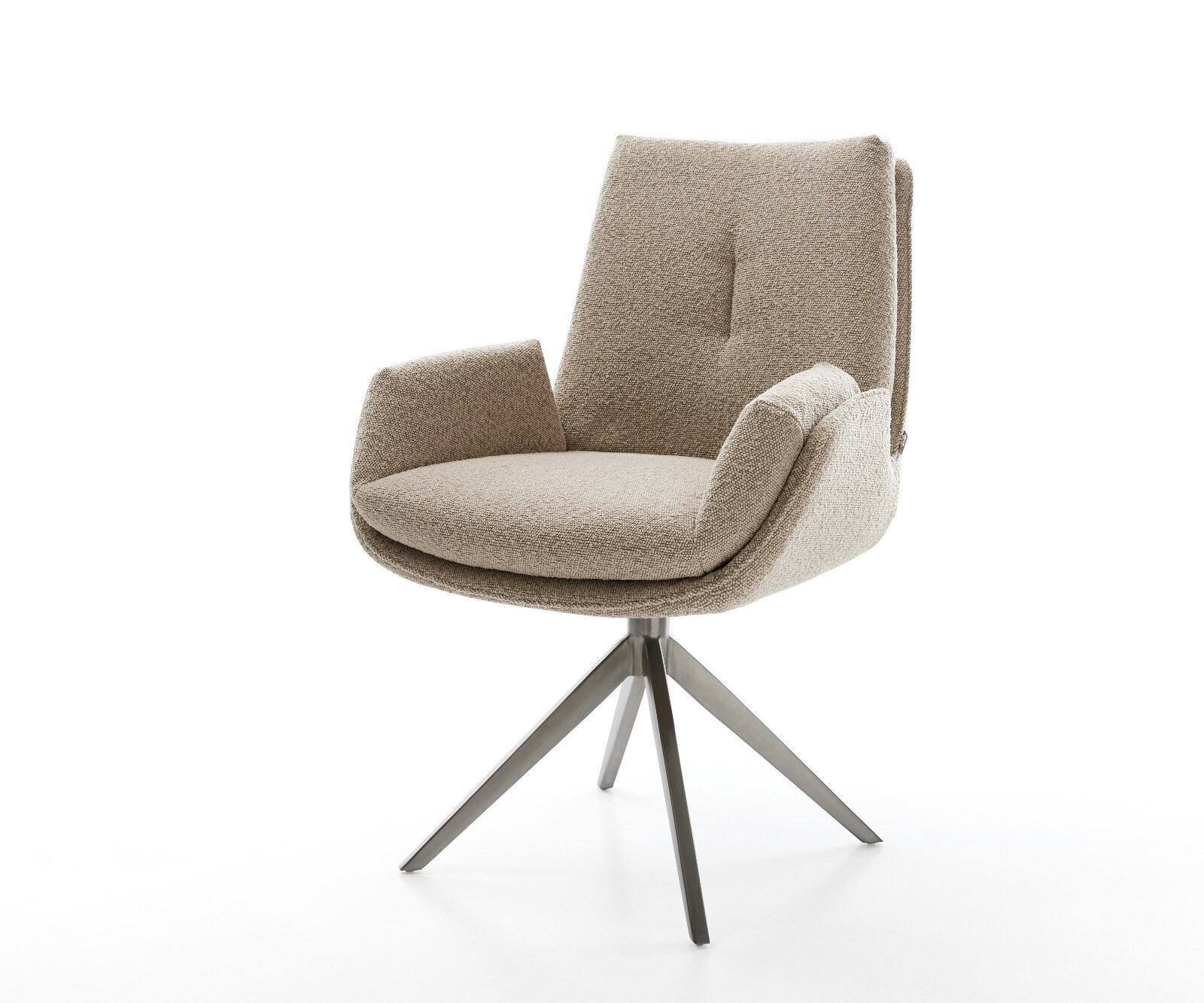Drehstuhl Clea-Flex Bouclé Schlamm Kreuzgestell breit Graphit 360° drehbar Wippfunktion
