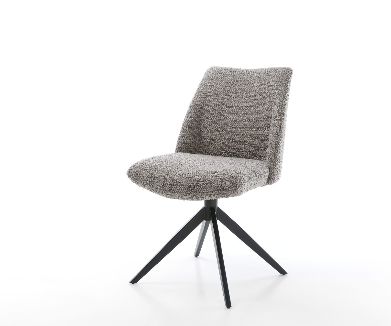 Drehstuhl Elso-Flex Bouclé Silbergrau Kreuzgestell breit Schwarz 360° drehb günstig online kaufen