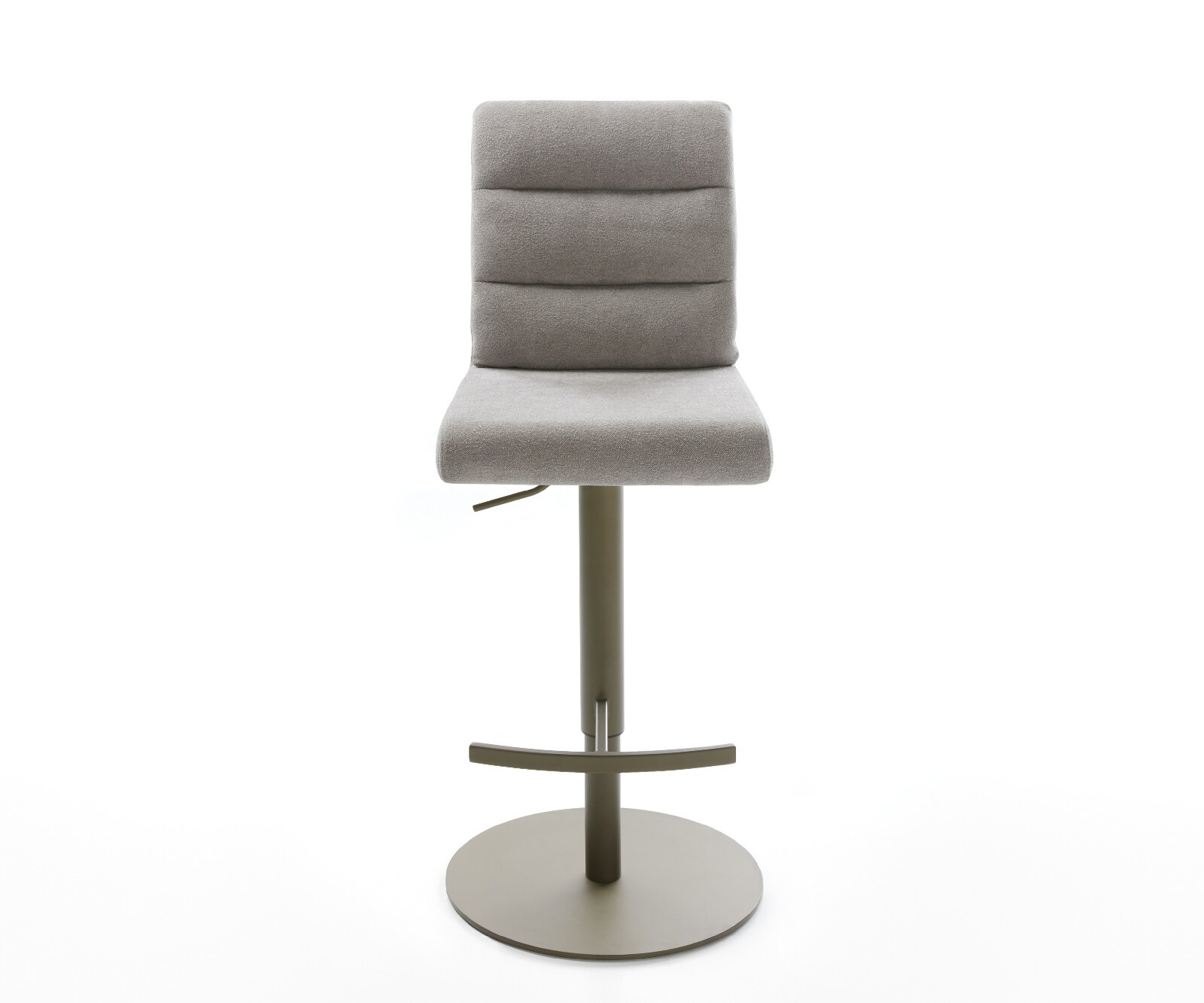 Barstuhl Pela-Flex Strukturstoff Soft Grau Drehfuß höhenverstellbar Metall Titanfarben 2