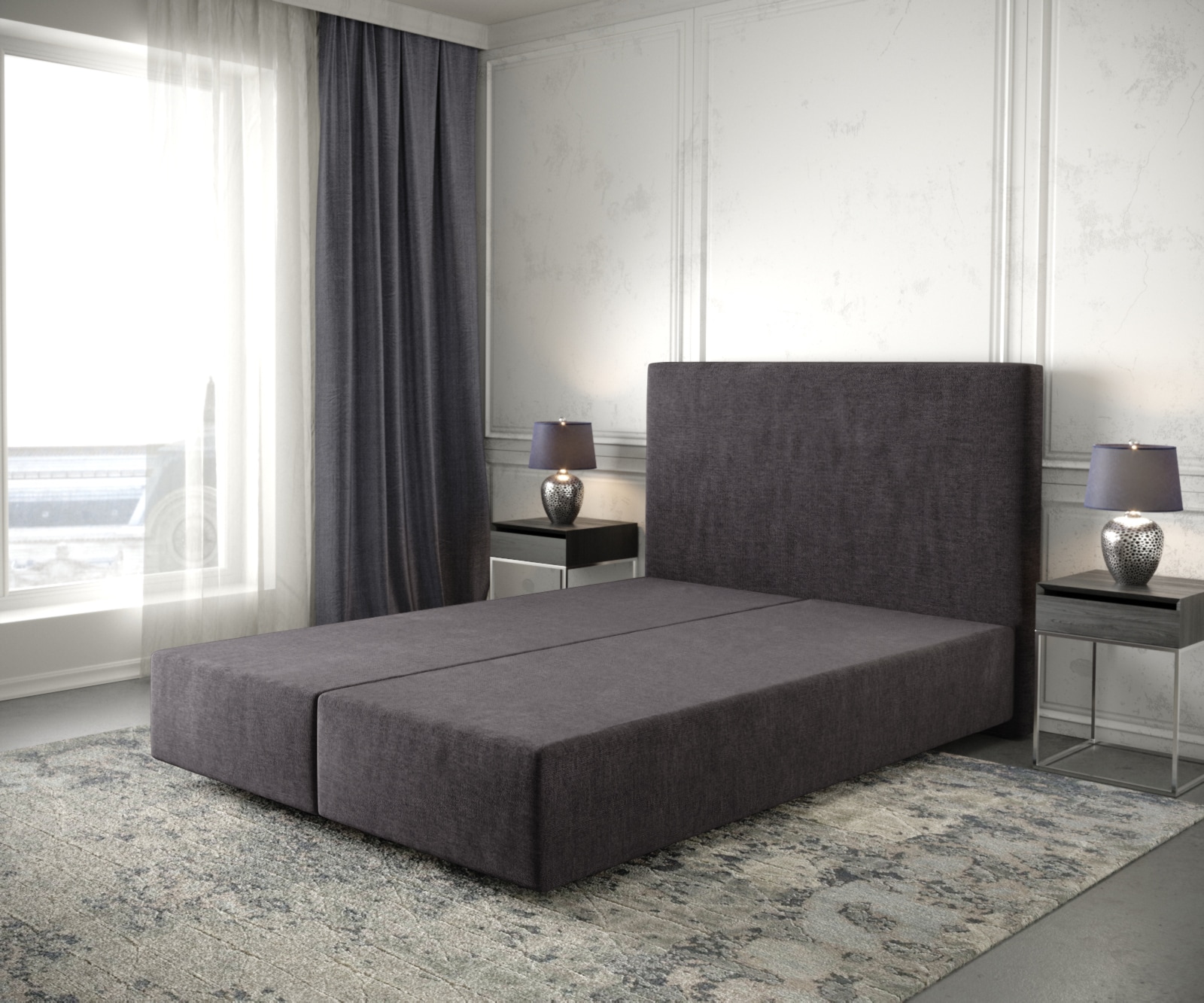 Boxspringgestell Dream-Well 140x200 cm Mikrofaser Schwarz Boxspringgestell Dream-Well 140x200 cm Mikrofaser Schwarz