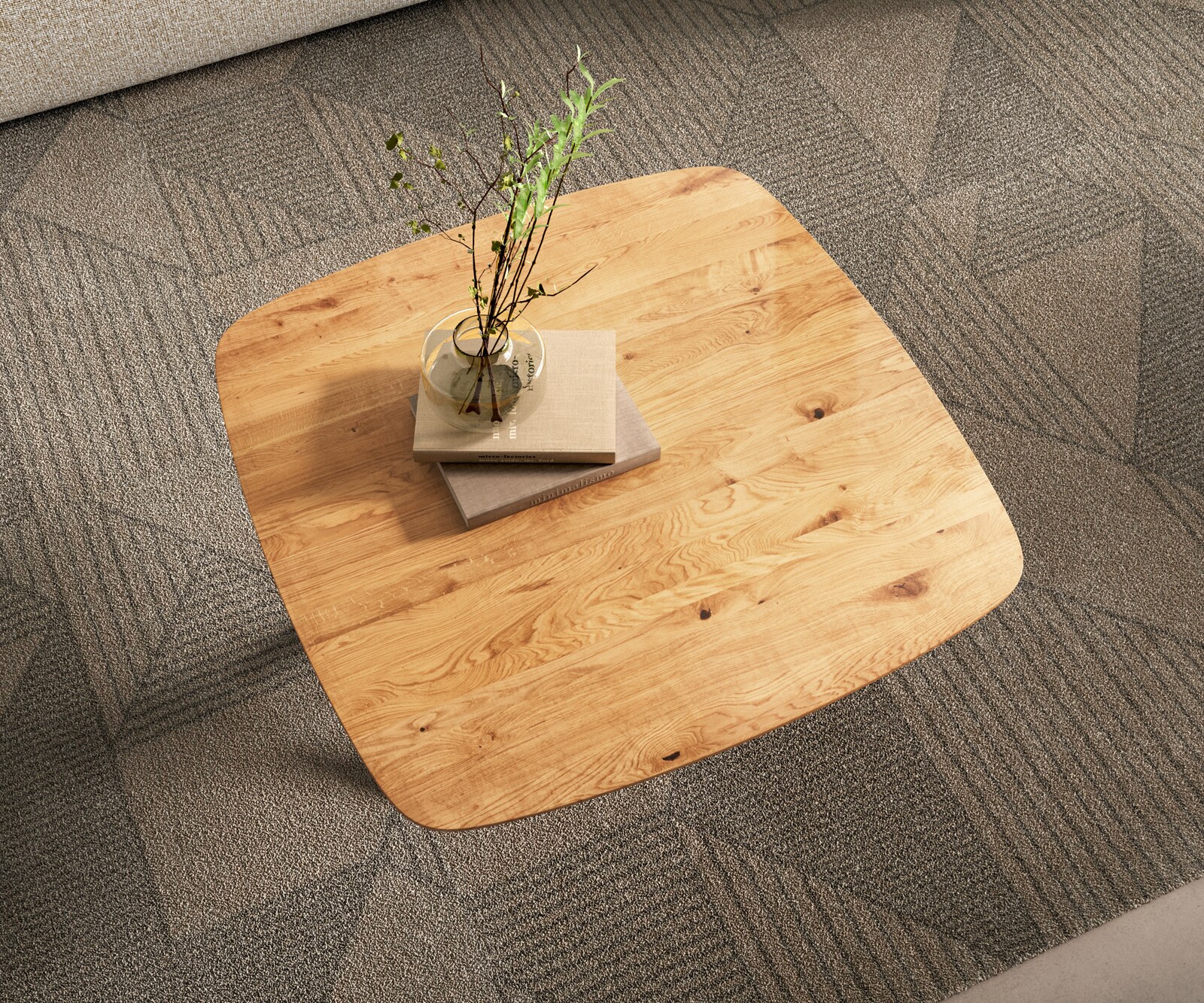 Couchtisch Edge Boot 90x90 cm Eiche Natur Schweizer Kante Sarity Metall Schwarz 4