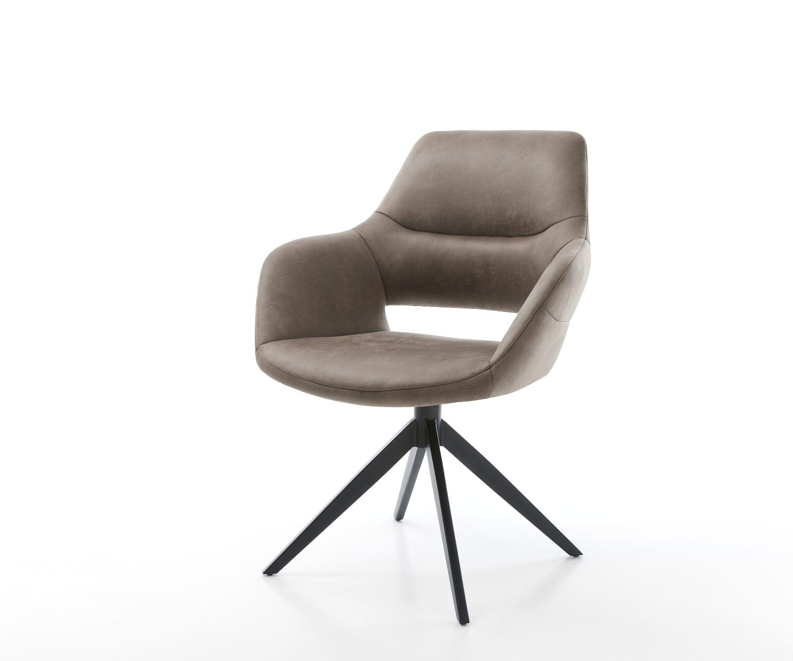 Drehstuhl Yago-Flex mit Armlehnen Mikrofaser Taupe Vintage Kreuzgestell bre günstig online kaufen