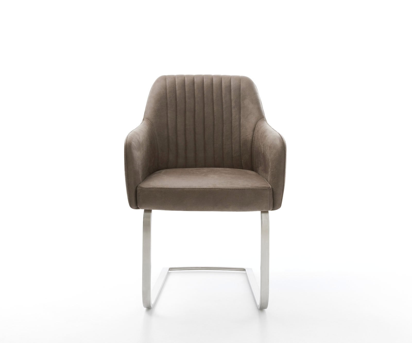 Freischwinger Greg-Flex Mikrofaser Taupe Vintage Freischwinger flach Edelstahl Taschenfederkern 1 Freischwinger Greg-Flex Mikrofaser Taupe Vintage Freischwinger flach Edelstahl Taschenfederkern 1