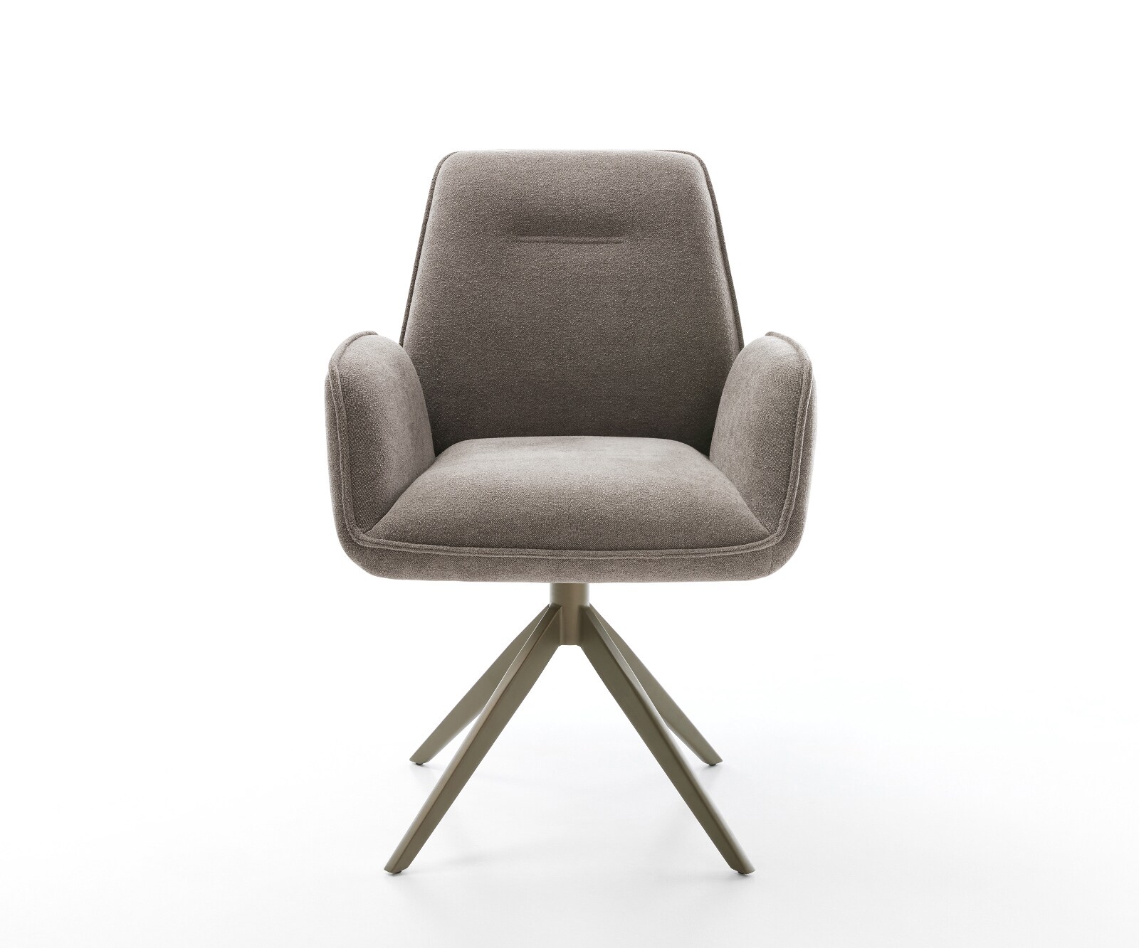 Drehstuhl Zoa-Flex Strukturstoff Soft Taupe Kreuzgestell breit Effektfinish Titan 360° drehbar Wippfunktion Taschenfederkern 1