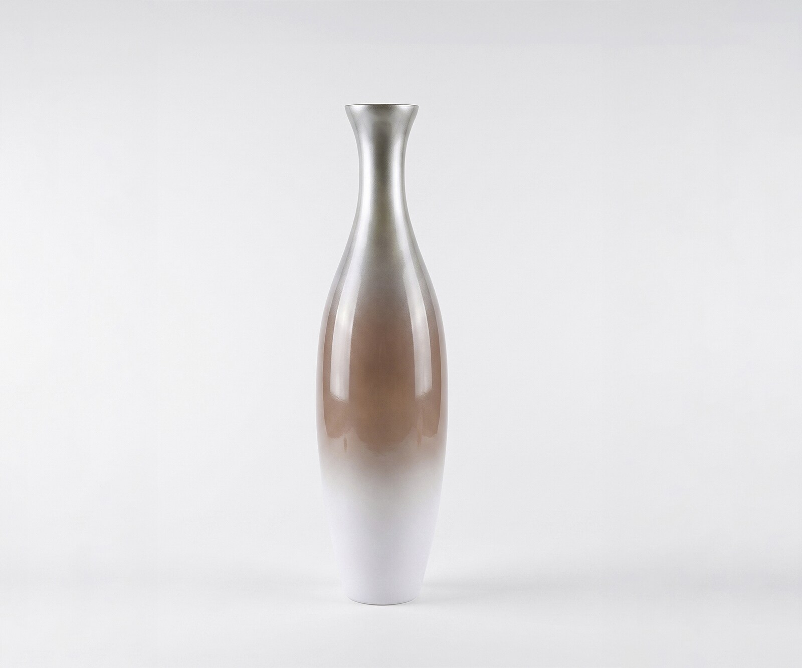 Vase Nuvia l20 x P20 x H77 cm Verre Mokka Opal Fait main
