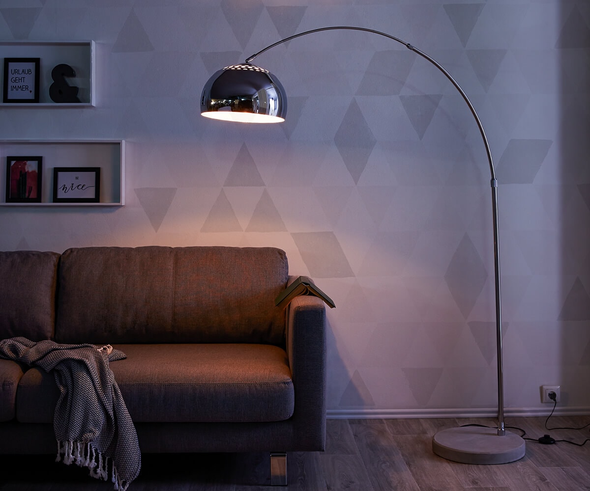 Bogenleuchte Big-Deal Eco Silber Betonfuß höhenverstellbar 1 Bogenleuchte Big-Deal Eco Silber Betonfuß höhenverstellbar 1