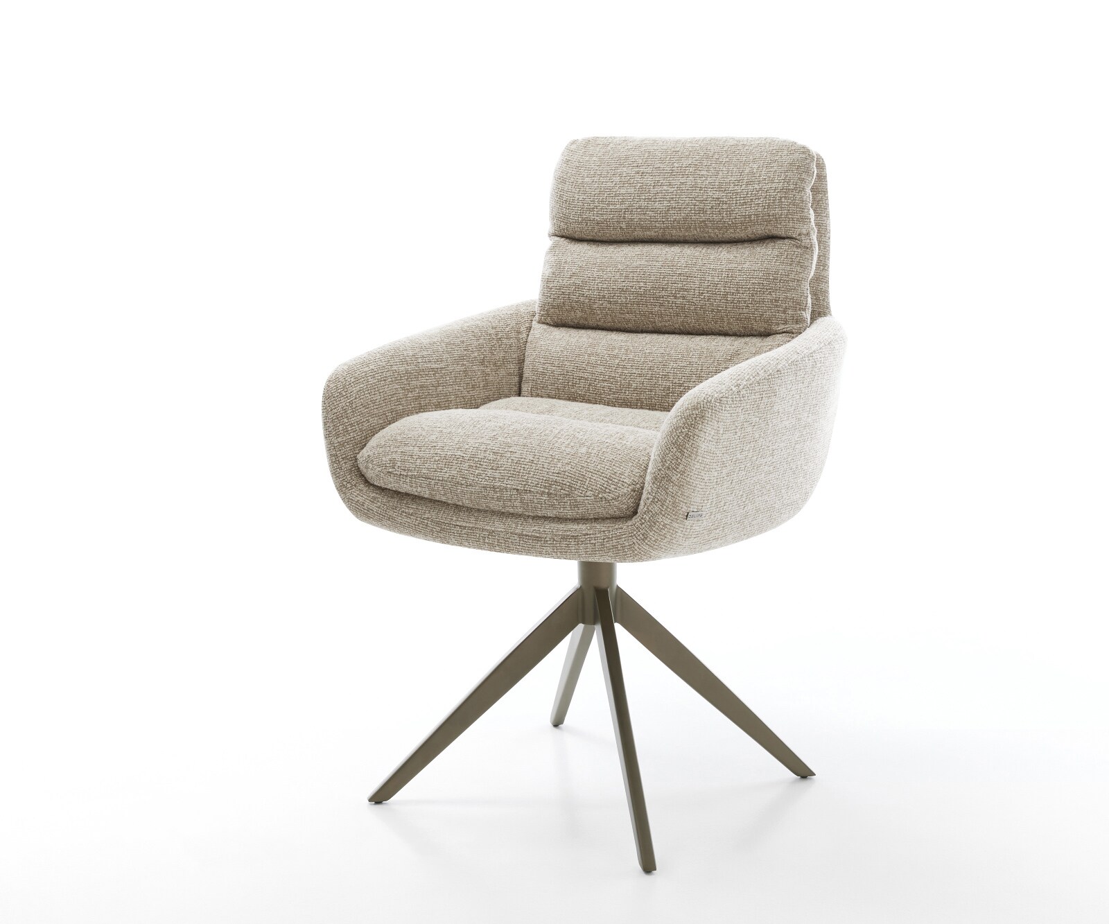 Drehstuhl Abelia-Flex mit Armlehnen Webstoff Soft Beige Kreuzgestell breit günstig online kaufen