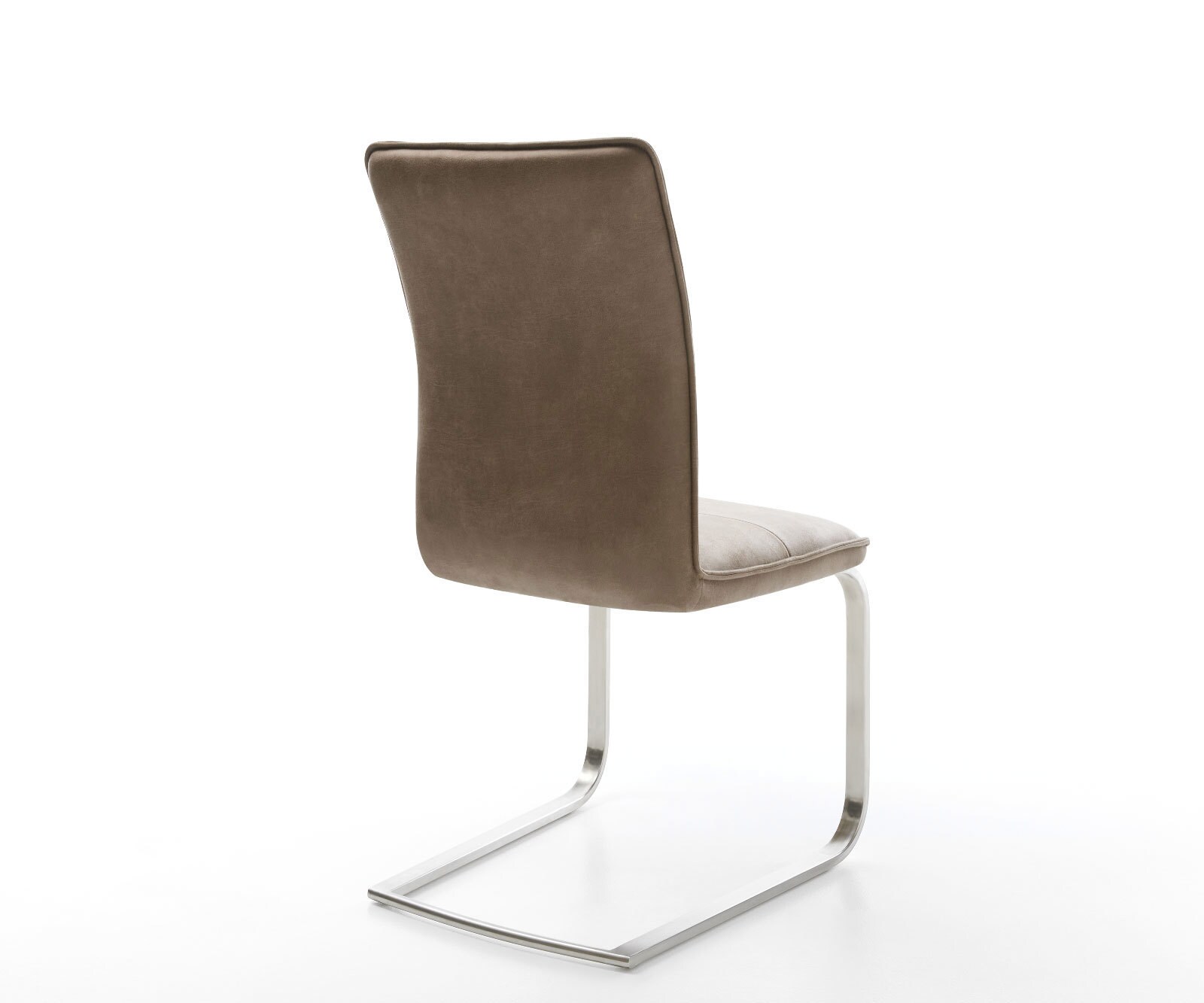 Freischwinger Maddy-Flex Mikrofaser Taupe Vintage Freischwinger flach Edelstahl 5