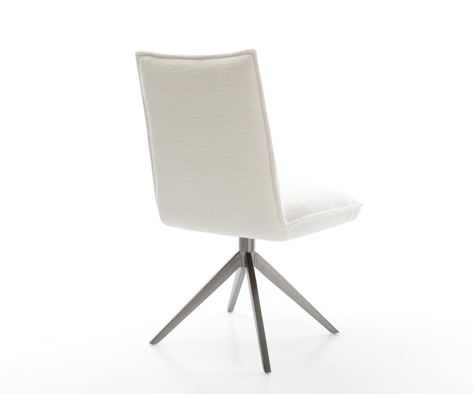 Drehstuhl Lelio-Flex Bouclé Soft Beige Kreuzgestell breit Graphit 360° drehbar Wippfunktion Taschenfederkern 4