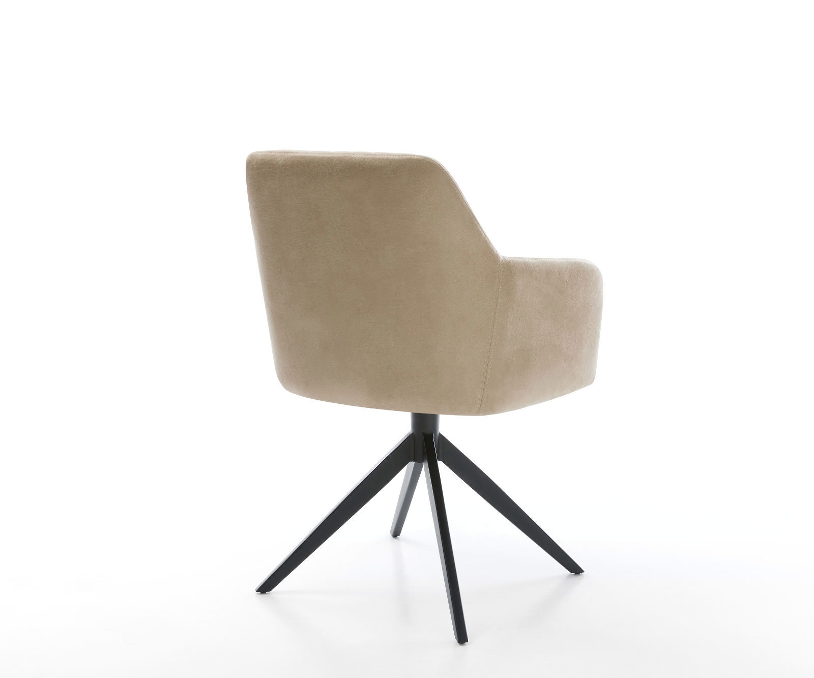 Esszimmerstuhl Greg-Flex Mikrofaser Beige Vintage Kreuzgestell breit Schwarz Taschenfederkern 5