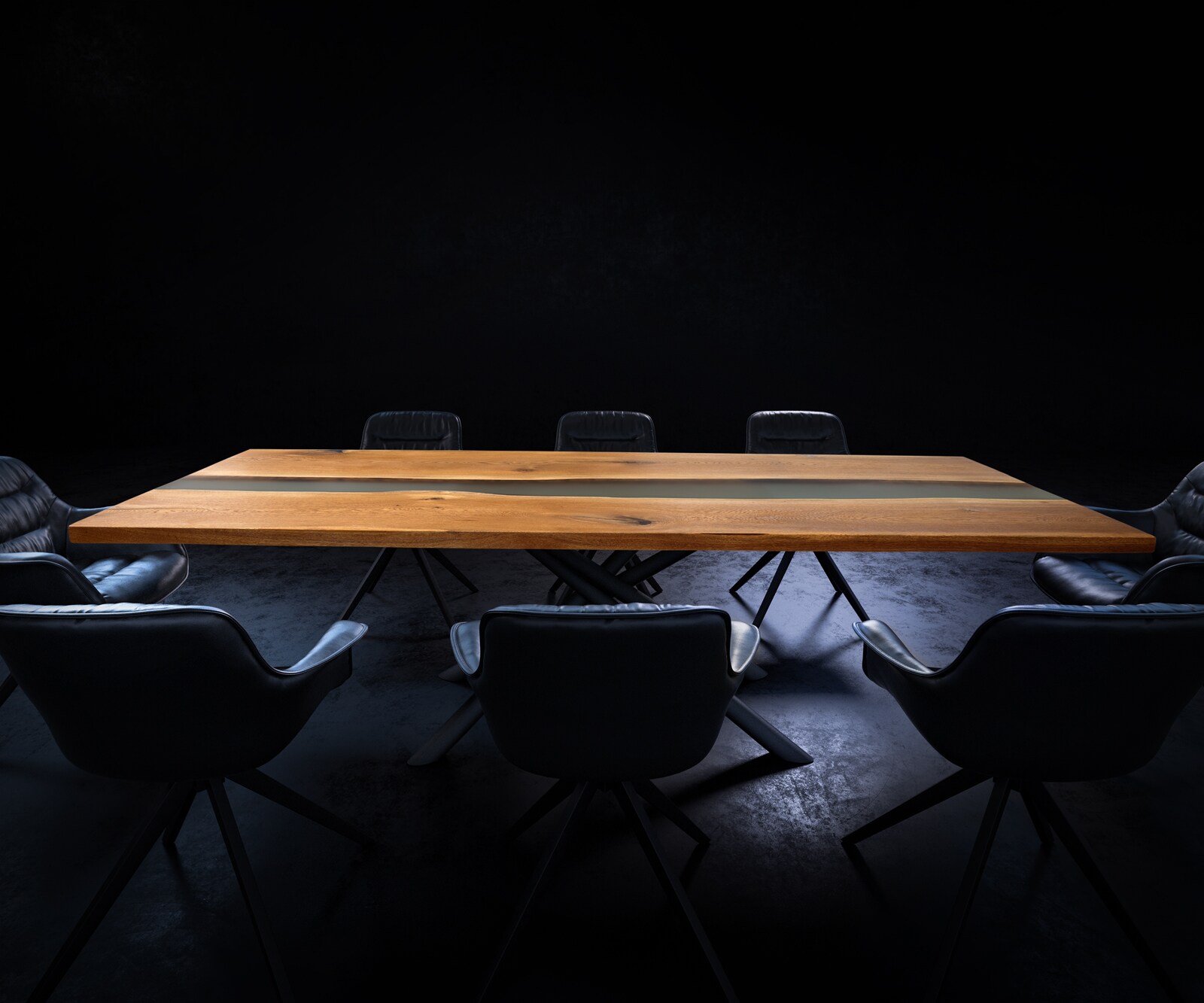 Tischplatte Eiche Natur 260 cm Epoxid milchig Transparent Unikat Nr. 32310 8